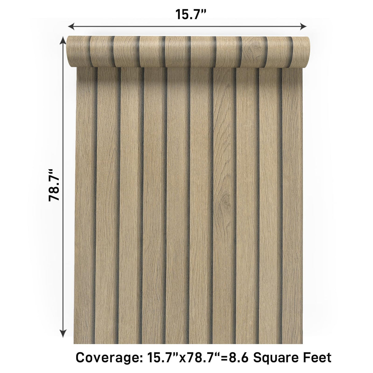 VaryPaper Wood Slat Wallpaper Peel and Stick Wood Contact Paper Waterproof Self Adhesive Wood Vinyl Wall Paper Removable Wood Panel Wallpaper for Bedroom Bathroom Walls Kitchen Cabinets 15.7''x78.7'' VaryPaper