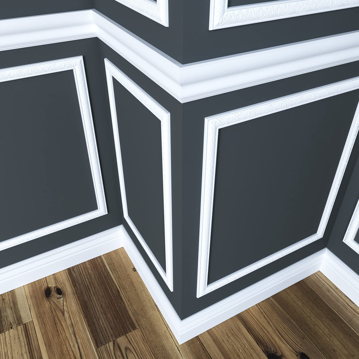 419-4WHW Unfinished White Hardwood Flower Blossom Embossed Trim Moulding ORNAMENTAL