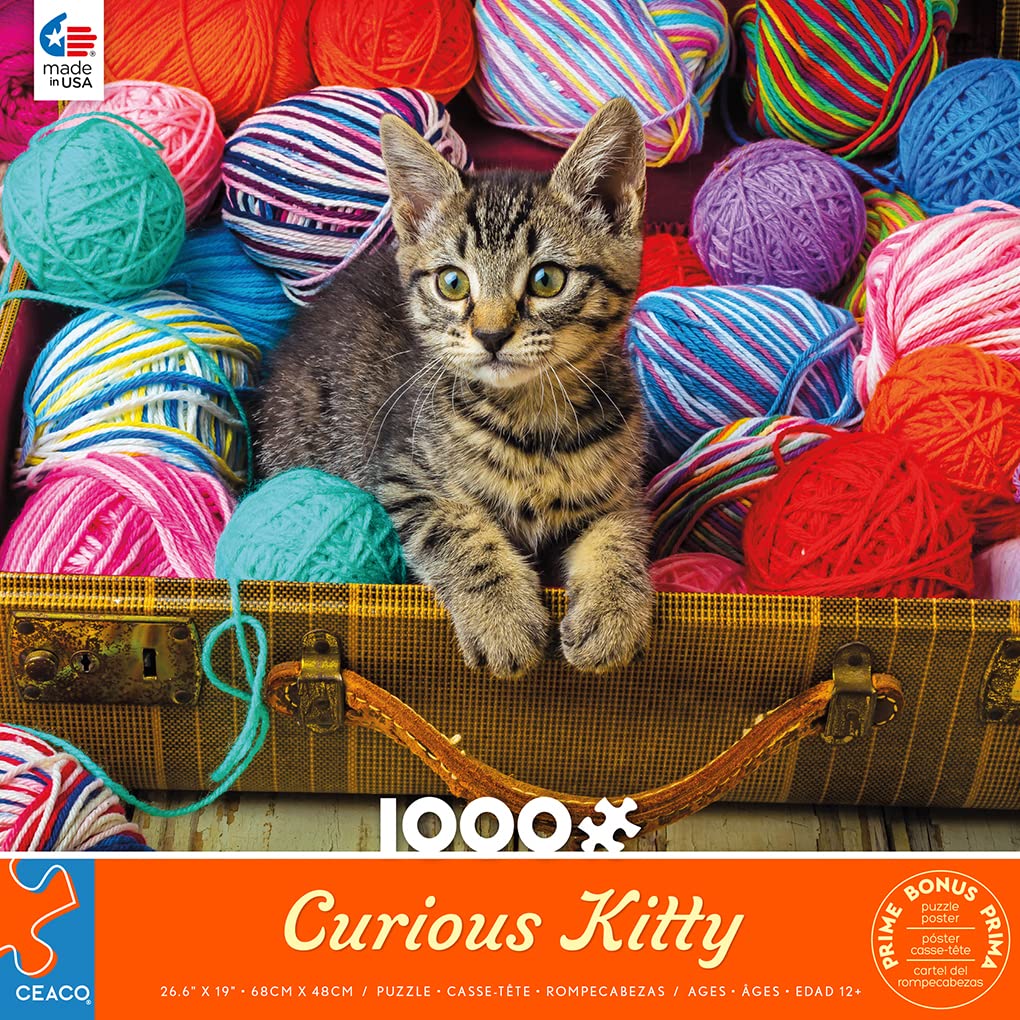 Ceaco - Garry Gay - Curious Kitty - 1000 Piece Jigsaw Puzzle Ceaco