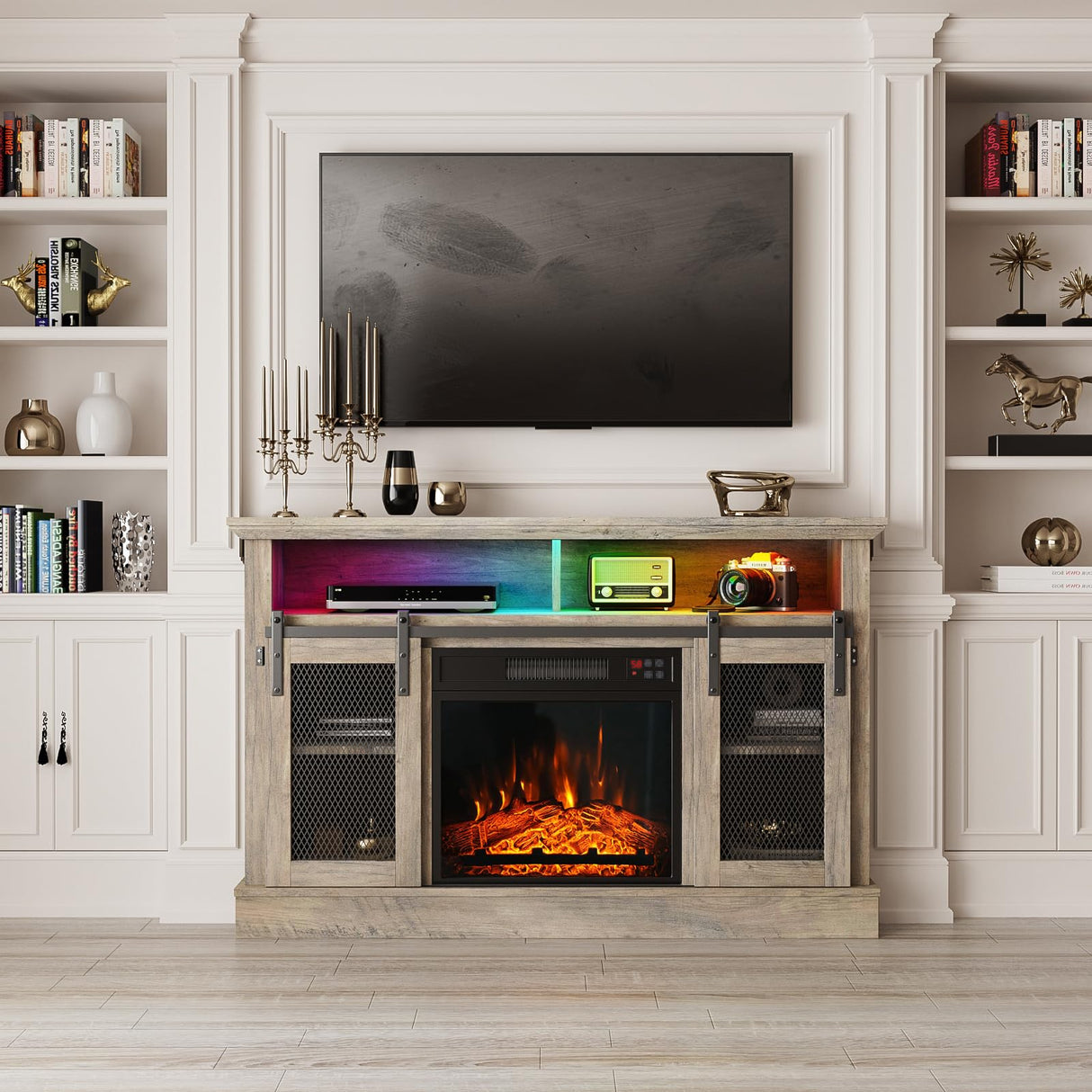 23" Electric Fireplace Insert, Recessed Fireplace Heater with Low Noise, Remote Control with Timer, Touch Screen, Adjustable Flame Brightness, 23.6" L *17.7" H Vabches