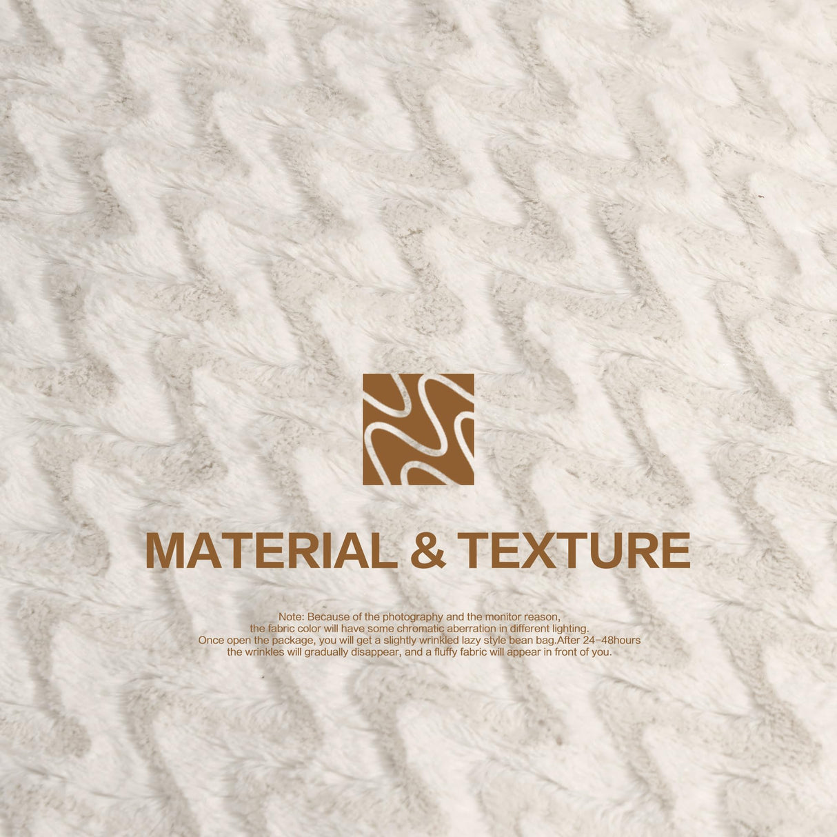 Hobestluk 3ft Bean Bag Chairs for Adults Large Beanbag Chair with Chevron Plush Fur Cover Big Bean Bag Chair for Living Room Bedroom Dorm Office - White (36” x 36” x 22”) Hobestluk