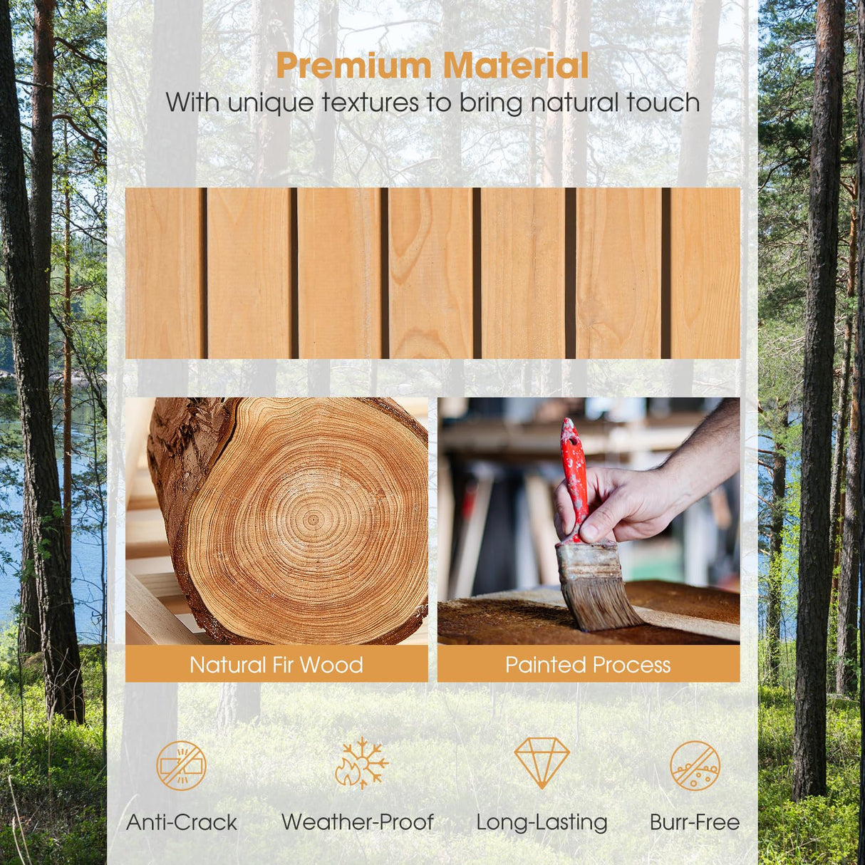 Tangkula 5 FT Wooden Garden Bridge, Arch Stained Finish Footbridge with Double Safety Rails, Outdoor Fir Construction Decorative Bridge Walkway for Backyard, Gravel Road, Creek, Farm (Stained Wood) Tangkula