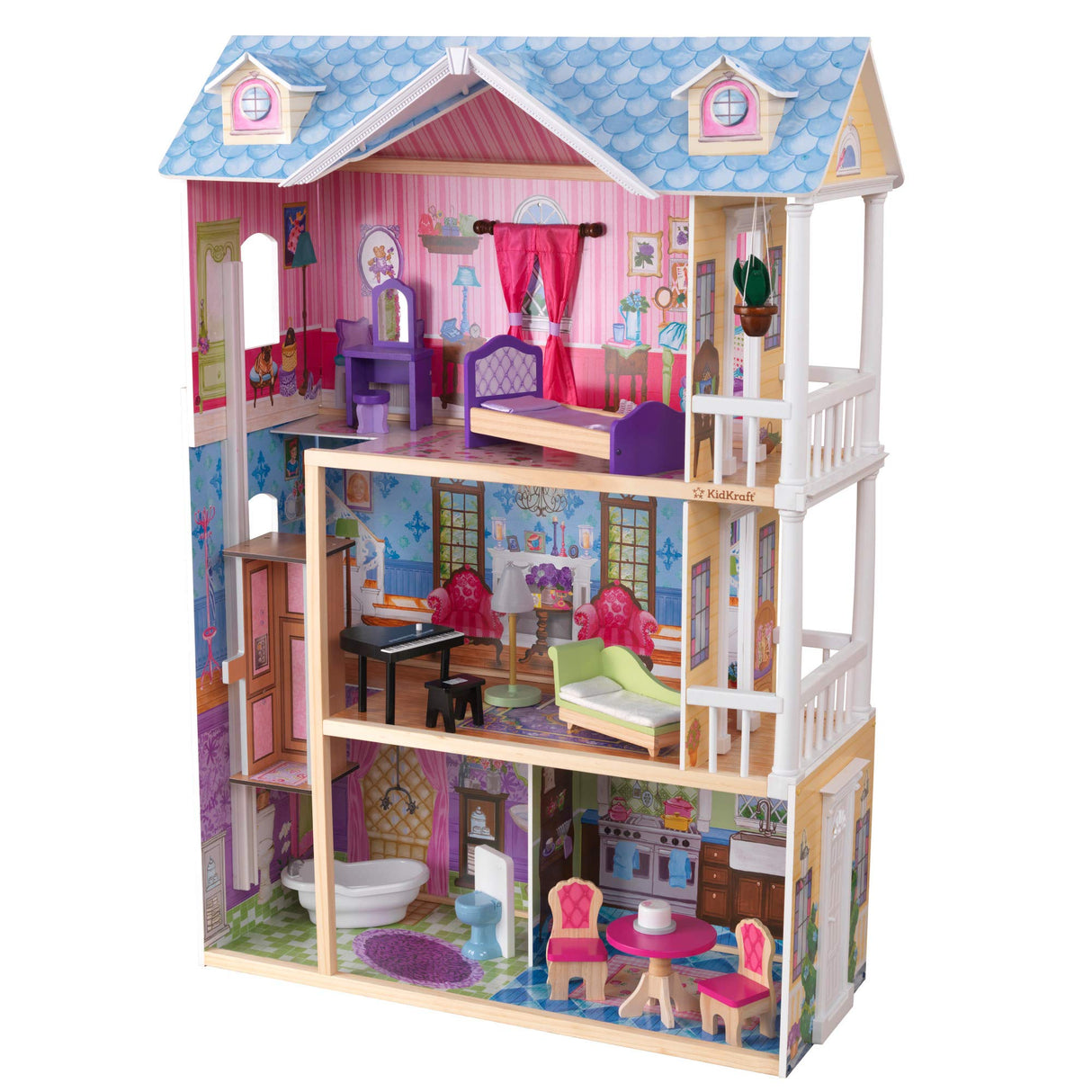 KidKraft My Dreamy Wooden Dollhouse with Lights and Sounds, Elevator and 14 Accessories, Gift for Ages 3+ KidKraft