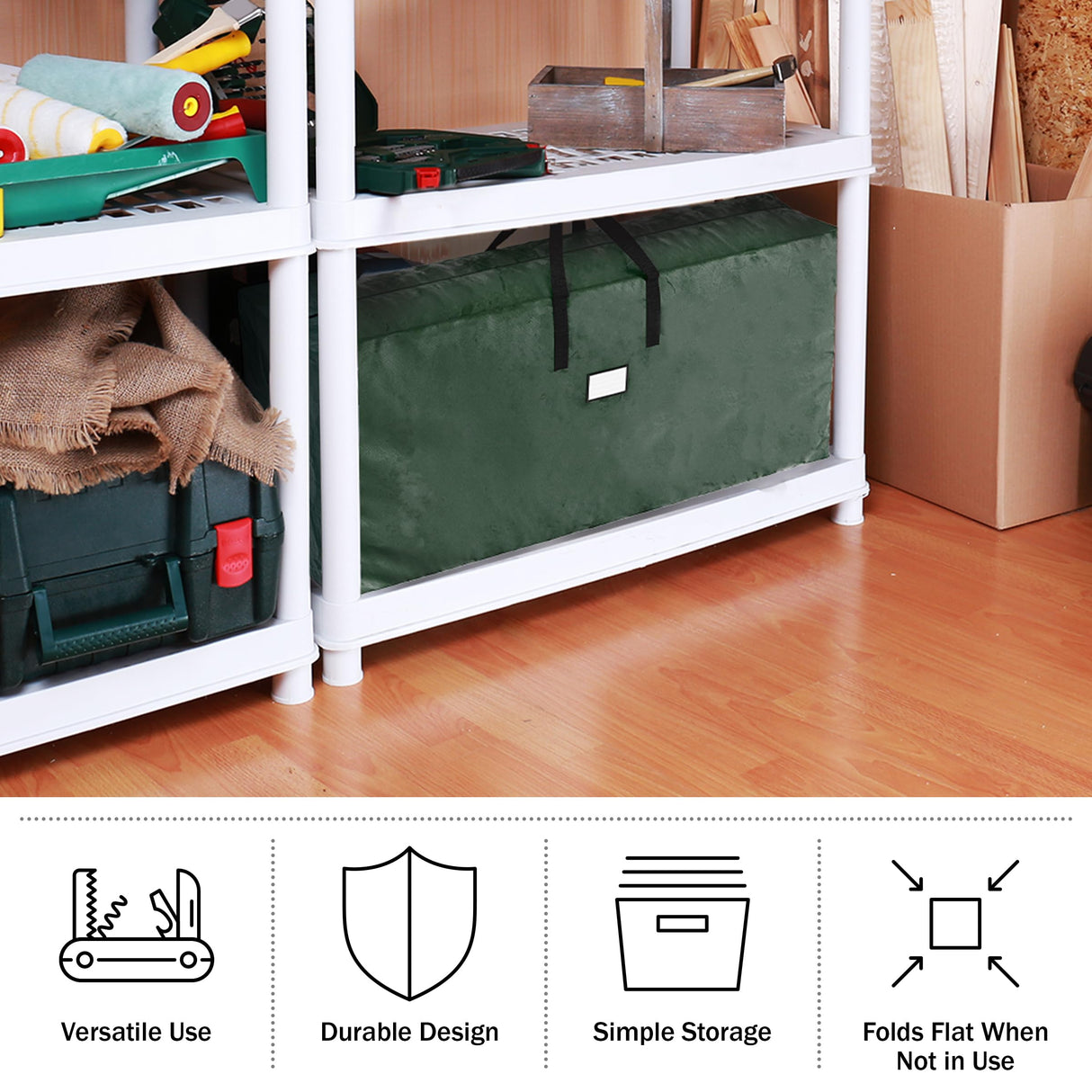 Storage Bag 65-Inch-Long with Handles and Zipper Closure for Moving Christmas Trees Clot Elf Stor