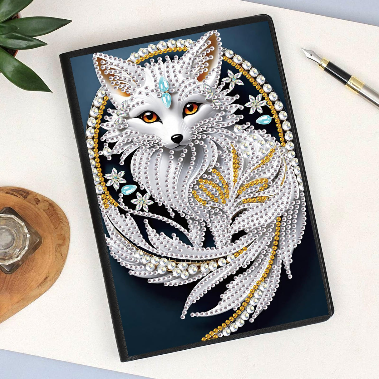 DCIDBEI Diamond Painting Notebooks A5 Blank Painting by Numbers Adults Diary Diamond Art Notebooks Craft Set Diamond Painting Beginners Gifts Journal Book Sketchbook Fox Dream Catcher Journal DCIDBEI