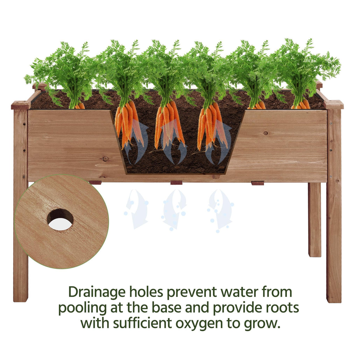 Yaheetech 2pcs Raised Garden Bed 48x24x30in Elevated Wooden Horticulture Planter Box with Legs Standing Growing Bed for Gardening/Backyard/Patio/Balcony, Dark Brown Yaheetech