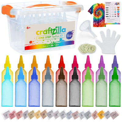 Tie Dye Kit for Kids & Adults, Pre-Filled Squeeze Bottles – Complete 18 Color DIY Kit for Creative Tie Dye Kits for Large Groups Bulk – Fabric Dyes for Clothing - Safe, Easy to Use for Kids & Adults
