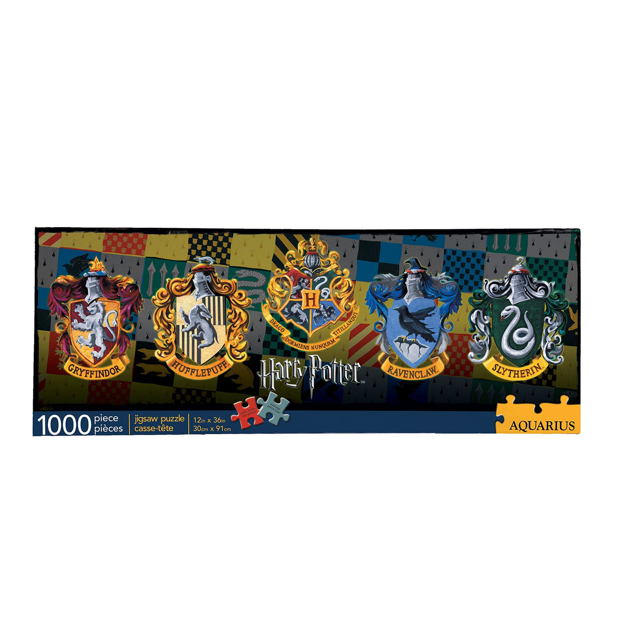 AQUARIUS Harry Potter Puzzle House Crests (1000 Piece Jigsaw Puzzle) - Officially Licensed Harry Potter Merchandise & Collectibles - Glare Free - Precision Fit - 13x36in AQUARIUS