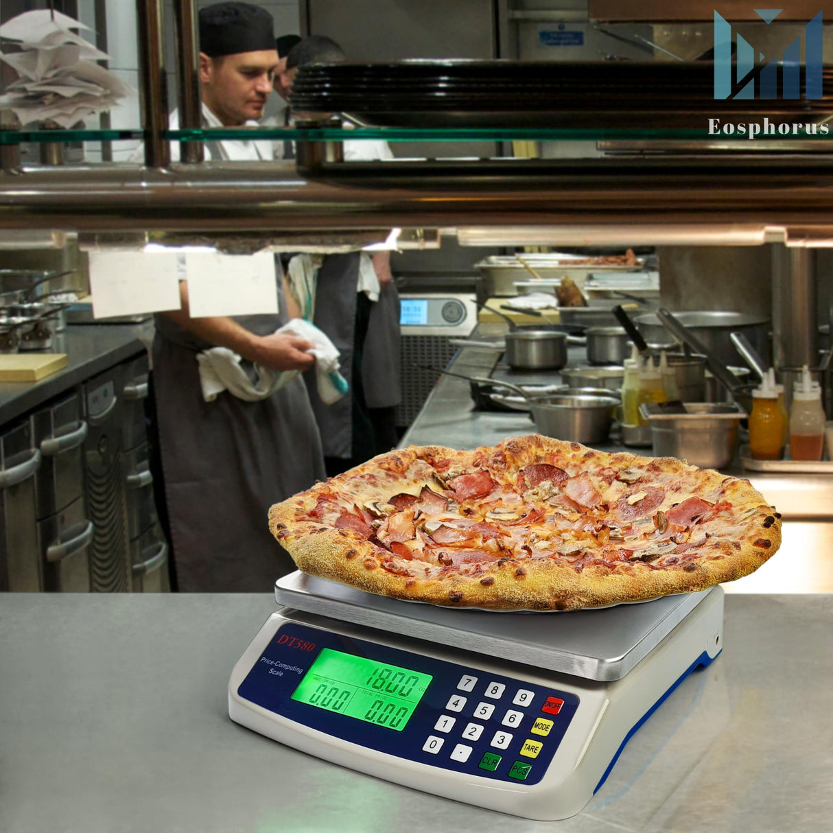 Eosphorus Commercial Food Scale 88lb/40kg Kitchen Scale Deli Scale Digital Meat Scale Price Computing Food Market Restaurant Scales Weighing Pounds, Ounces, Kilograms, Grams Eosphorus