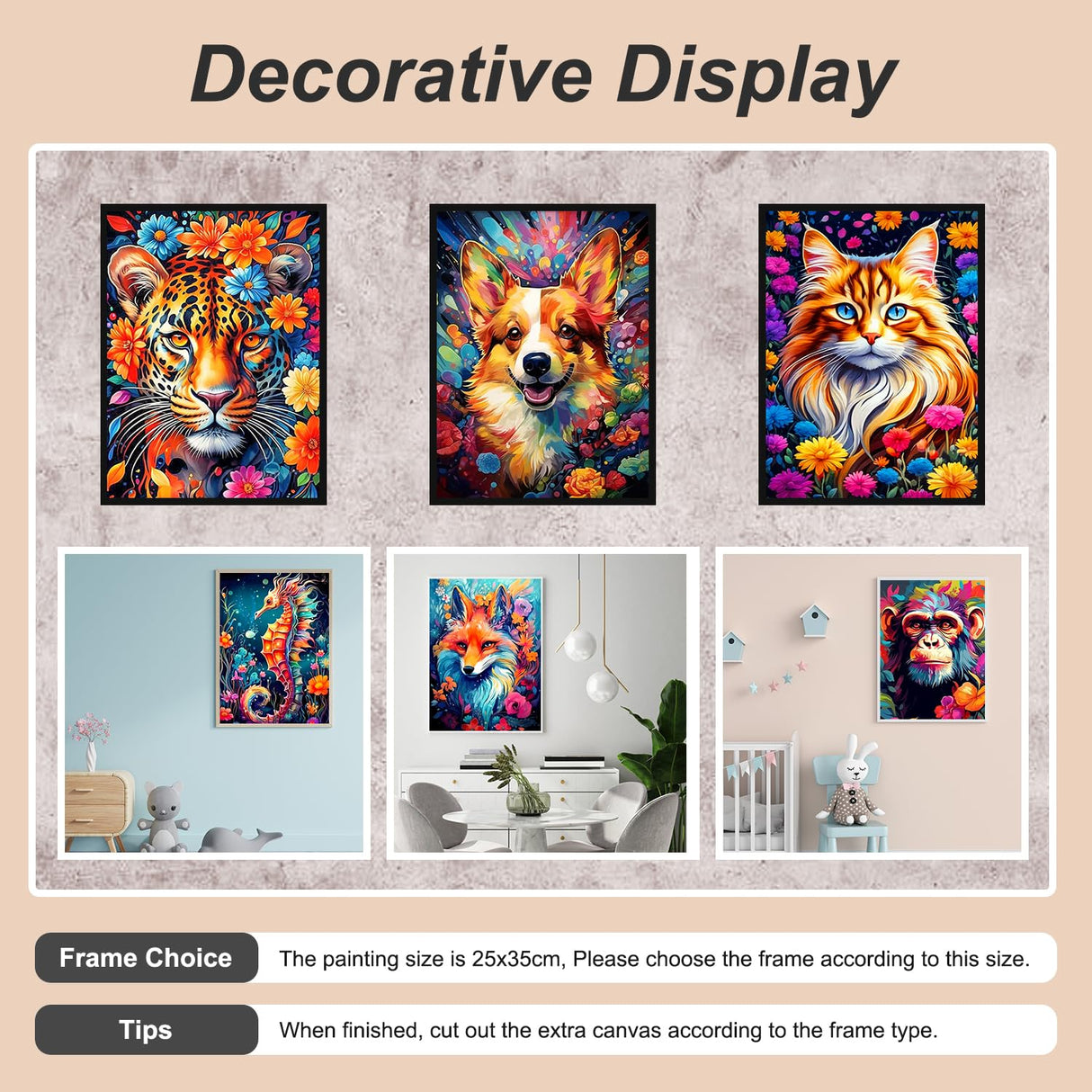 Stalente Diamond Painting Kits for Adults, 10 Pack 5D Diamond Art Kits for Beginners Round Full Drill Diamond Painting for Home Wall Decoration Gift 12×16inch, Animal Stalente