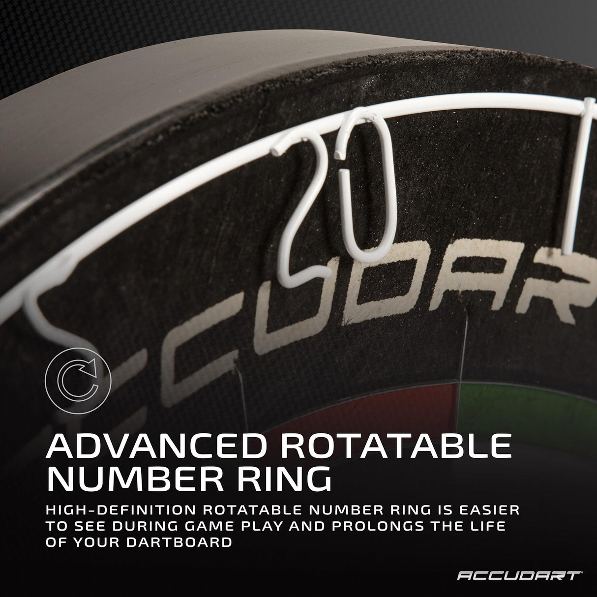 Accudart Edge Bristle Dartboard - Razor Thin Spider Wire Reduces Bounce Outs - Premium Brazilian Sisal - Advanced Metal Number Ring - Increased Playing Area - Super Thin Bullseye Accudart