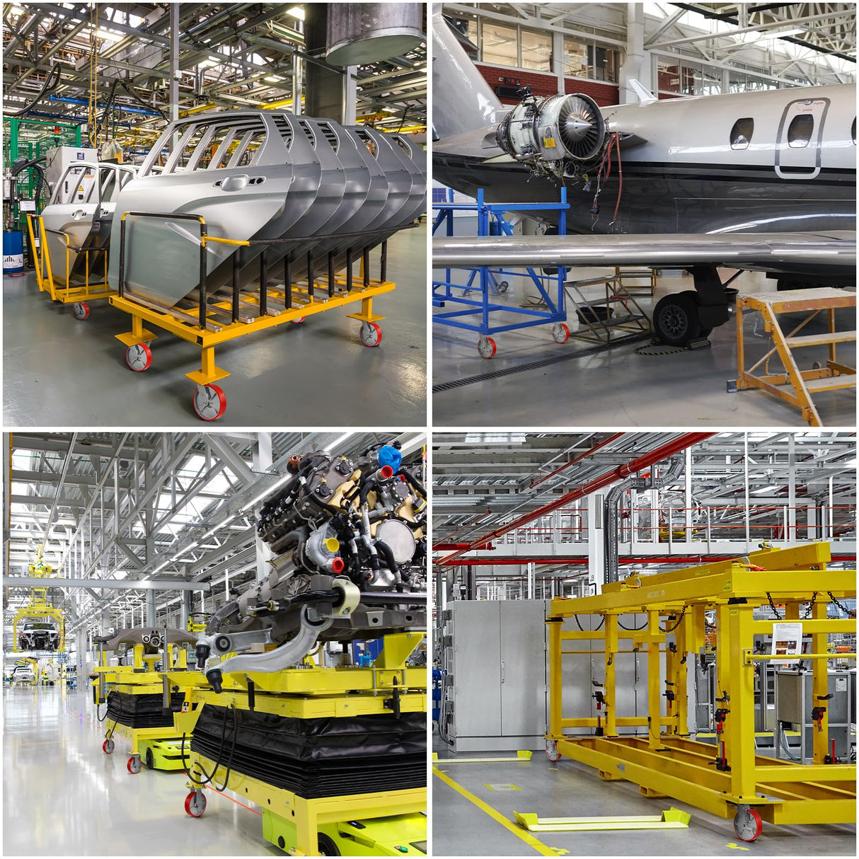 NINOSO 8"X 2" Heavy Duty Caster Wheels, Swivel Casters Set of 4 Polyurethane Wheel with Strong Load-Bearing Capacity 6000lbs, Industrial Casters for Toolbox Workbench (2 Brakes & 2 Rigid) Ninoso