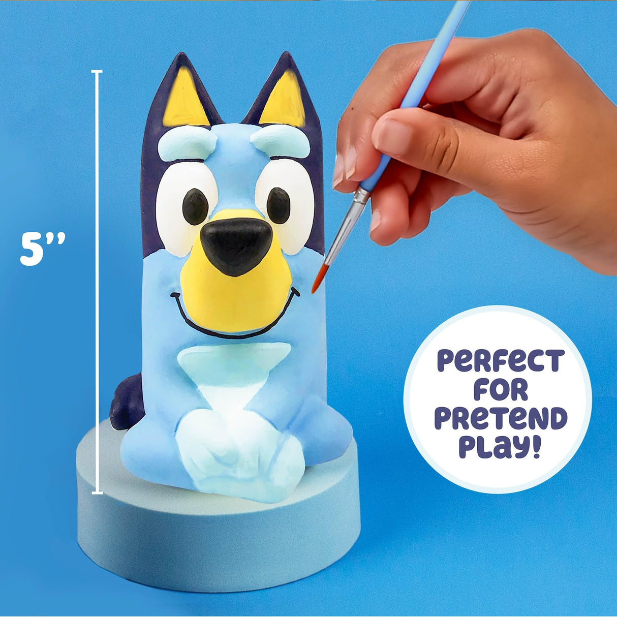 Bluey Paint Your Own Figurine, Fun Paintable Ceramic Bluey Figurine, Includes 6 Acrylic Paints, Paintbrush, Bluey Toys, Bluey Birthday Decorations, Bluey Party Favors, Kids Activities, Bluey Figures Horizon Group USA