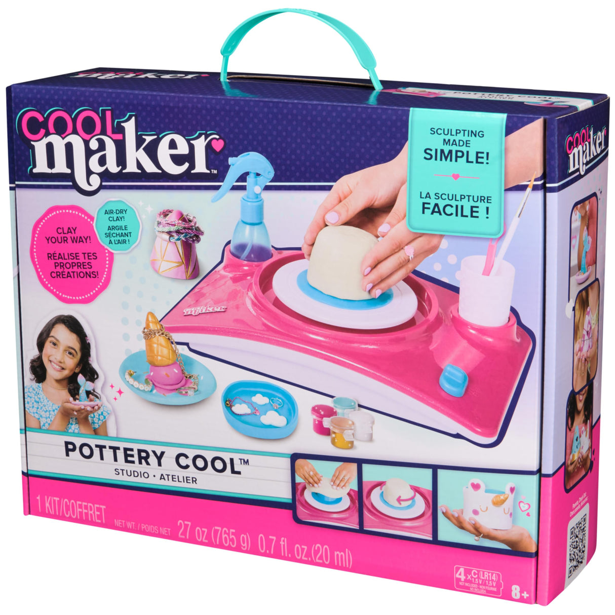 Cool Maker, Pottery Studio, Air-Dry Clay Pottery Wheel Sculpting & Craft Kit, Arts and Crafts Kids Toys for Ages 8 and up (Packaging May Vary) Cool Maker