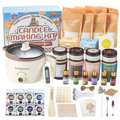 LFISGNN Candle Making Kit with Wax Melter Pot, Glass Jars and Candle Making Supplies for DIY Making Candles