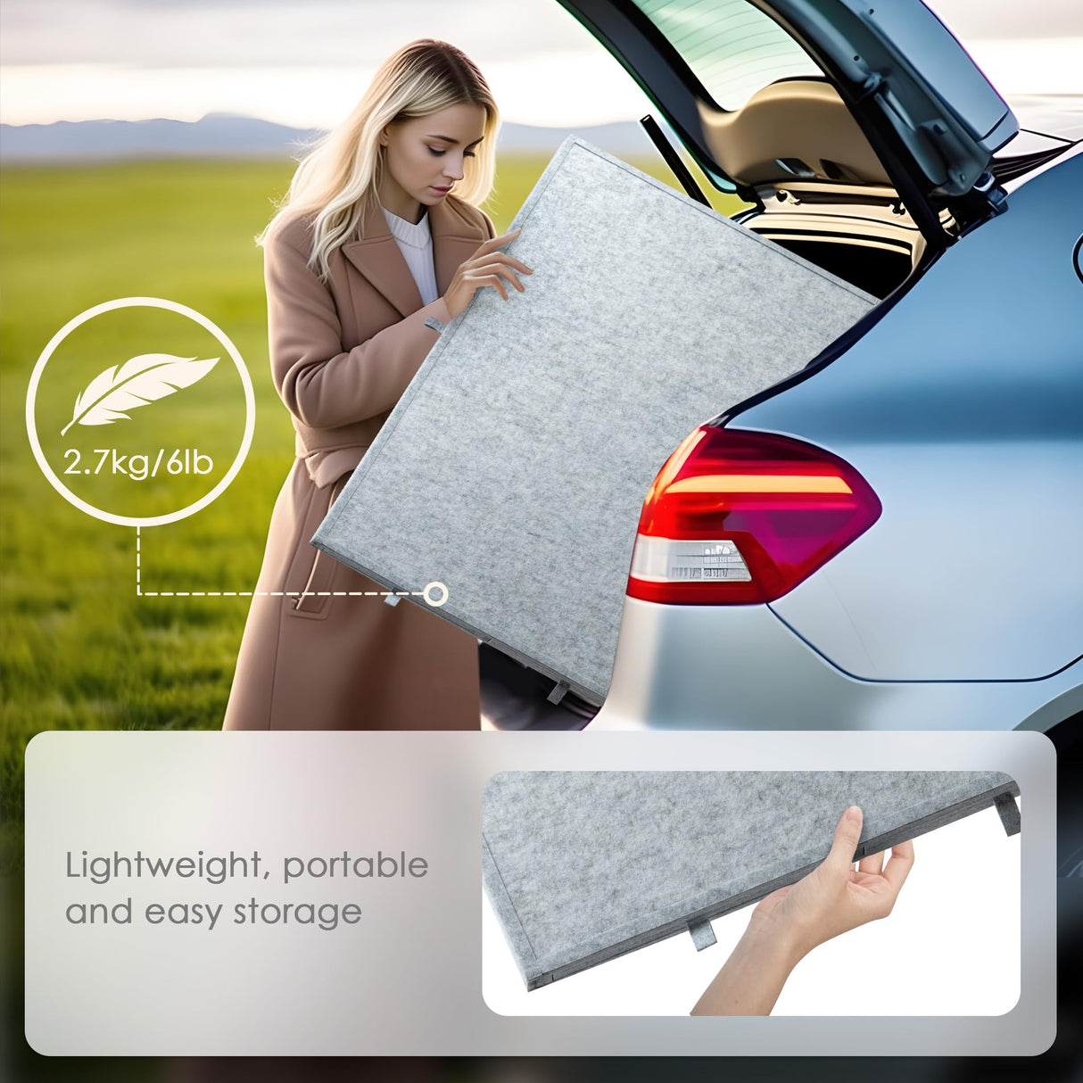 Tektalk Jigsaw Puzzle Table with Integrated Adjustable Stand/Bracket, 3-Tilting-Angle Super Lightweight Felt Puzzle Plateau Board with Cover & 4 Sorting Drawers, for Up to 1500 Pieces - Light Gray Tektalk