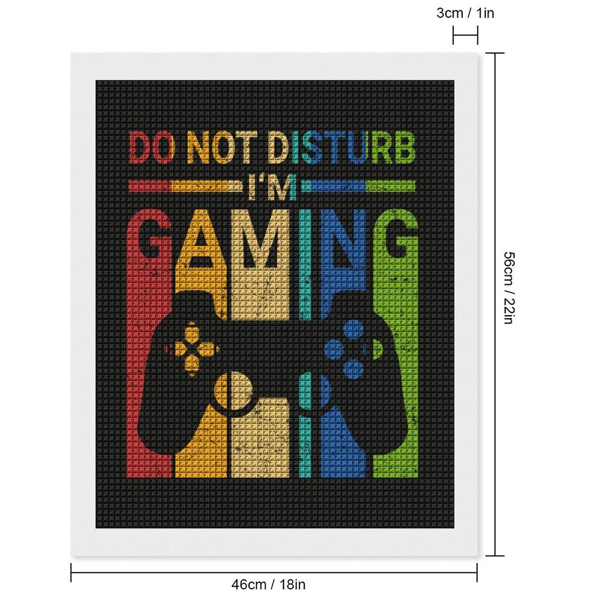 Retro Game Player Funny DIY 5D Diamond Painting Drawing Pictures by Number Kits, Cross Stitch Crystal Rhinestone Embroidery Paintings Pictures Arts Craft for Home Wall Decor B&MAVIS