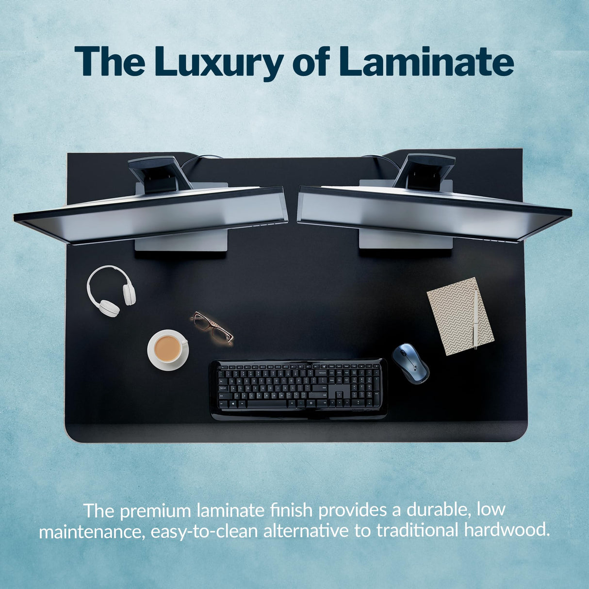 Vari ComfortEdge 48x30 Inches Black Standing Desk- Electric Adjustable Height Desk- Sloped Front Edge Ergonomic Gaming Table- Easy Assembly, Stable T-Style Legs- Varidesk- 2 Packages Vari