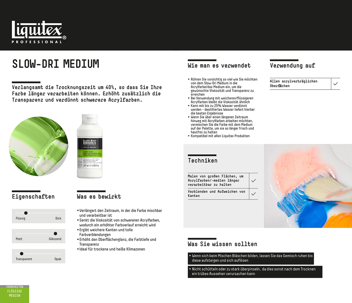 Liquitex Professional Fluid Medium, 118ml (4-oz), Slow-Dri Blending Liquitex