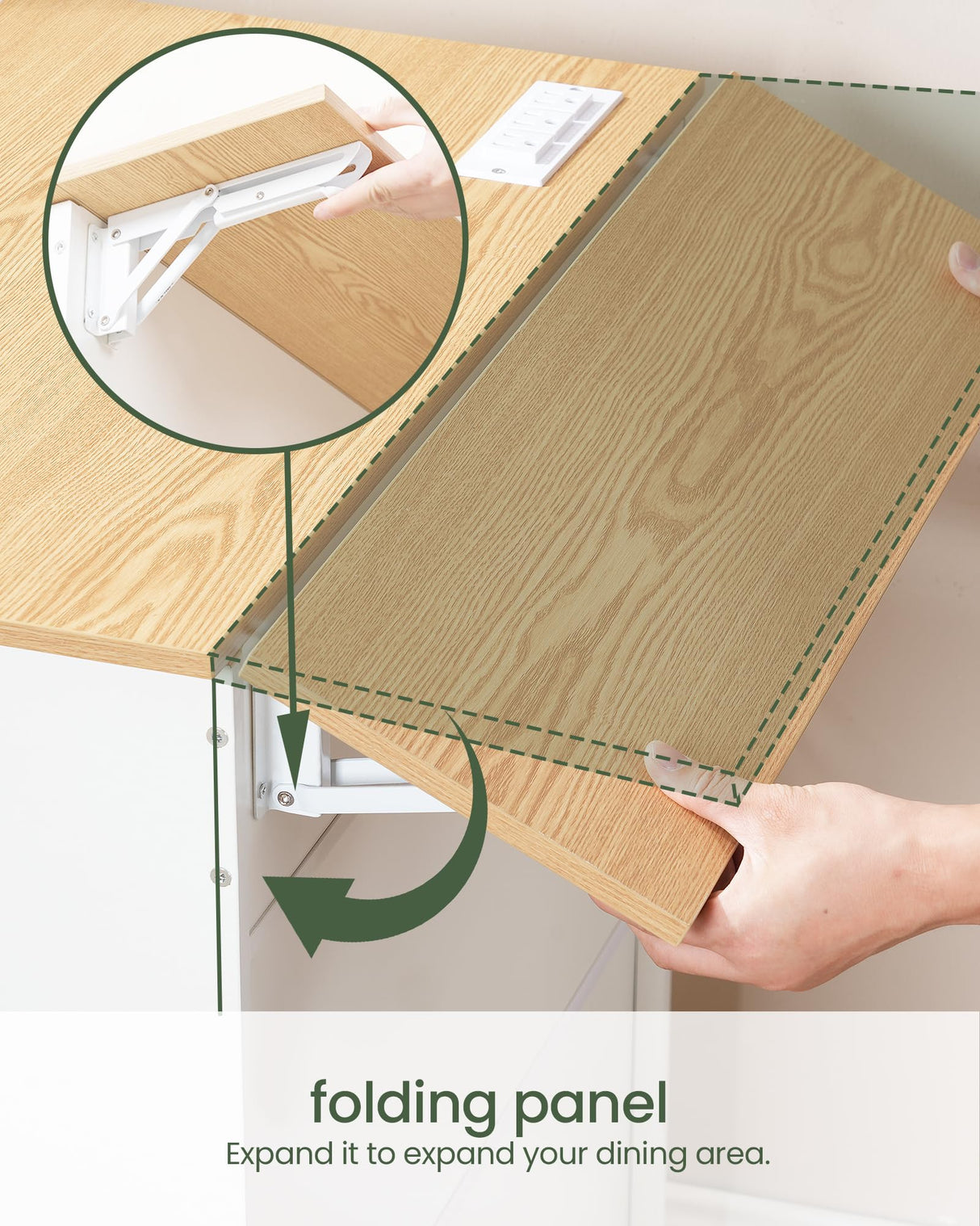 CHOEZON Kitchen Island Cart with Storage, Kitchen Island Table with Charging Station, Kitchen Island on Wheels, Kitchen Table with Cabinet, Expandable Tabletop, White and Natural MZD01UWNN1 CHOEZON