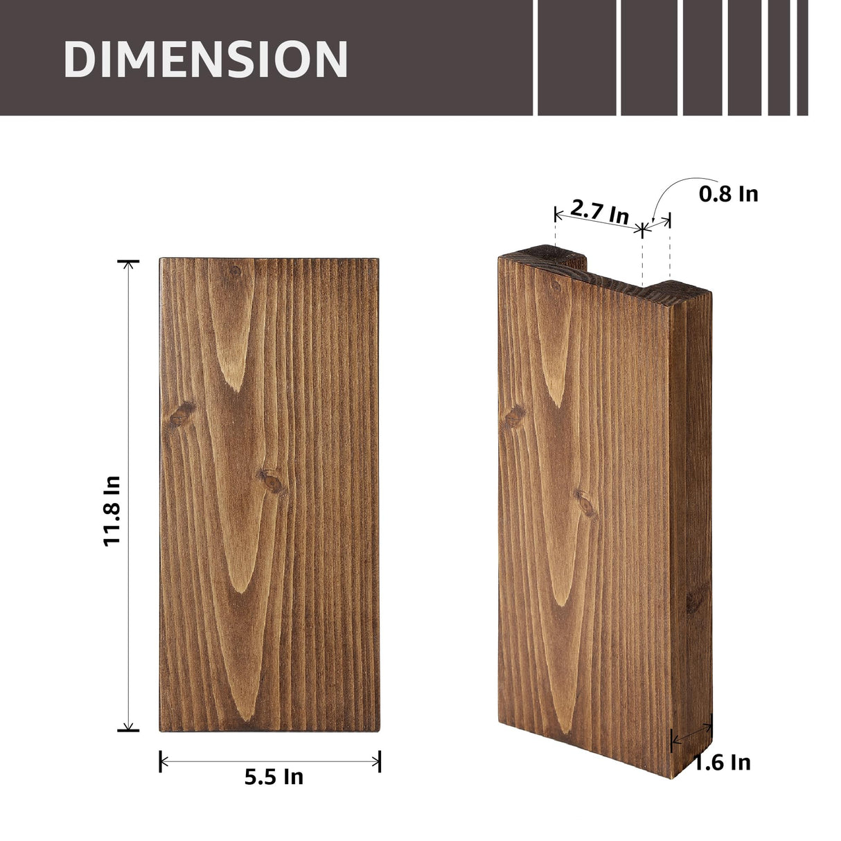GRID FORTE Wood Wall Planter Set of 2, Wood Wall Pocket for Greenery and Dried Flowers, Indoor Wood Hanging Vase, Modern Farmhouse Wall Decor for Eucalyptus Stems Decorations (Walnut) GRID FORTE