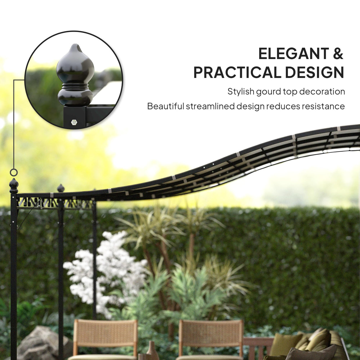 Outsunny 10' x 20' Outdoor Pergola Canopy, Wall-Mounted Metal Patio Canopy with Weather-Resistant Fabric and Drainage Holes for Backyard Garden Porch Beach, Cream White Outsunny