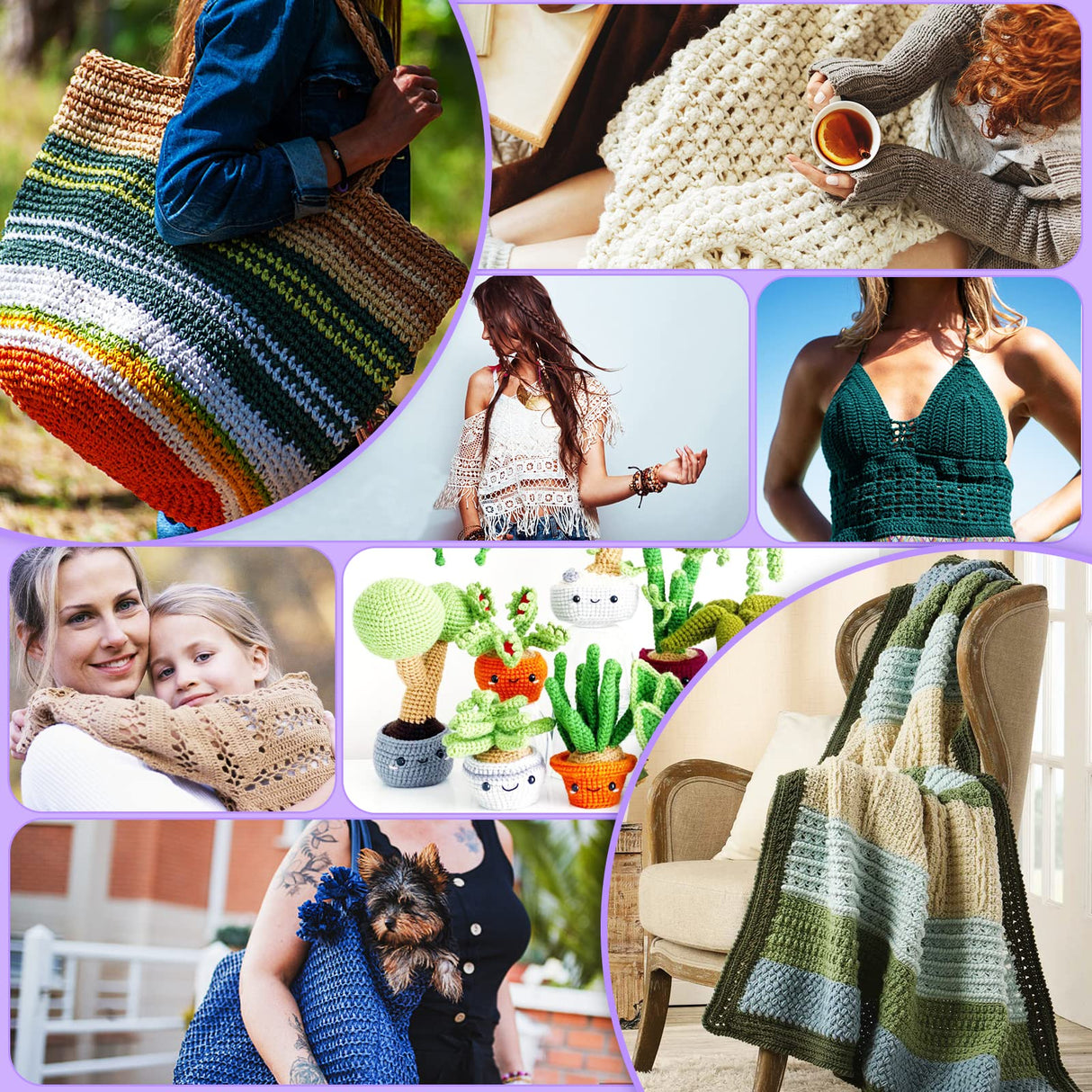 Aeelike Yarn Kit, 1093 Yards Crochet Yarn for Crocheting Complete Knitting Kit for Beginners Professionals with Aluminum Crochet Hooks Detailed Instruction, Ideal Crochet Yarn Set/Gift Aeelike