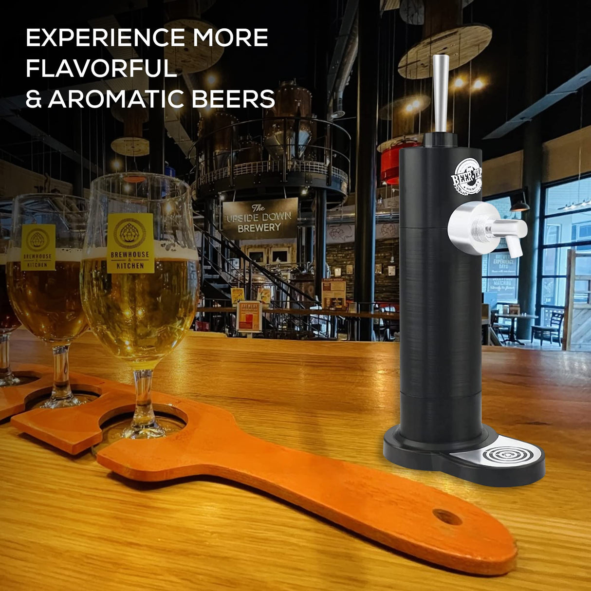 Richard Bergendi Home Draught Beer Pump, Beer kegerator, Beer Tap, Draft Beer Dispenser, Portable Mini Keg For All Can Beers, Ale, Birthday Gift for Men, Husband, Dad, Son, Beer Gifts For Men Black Heisey