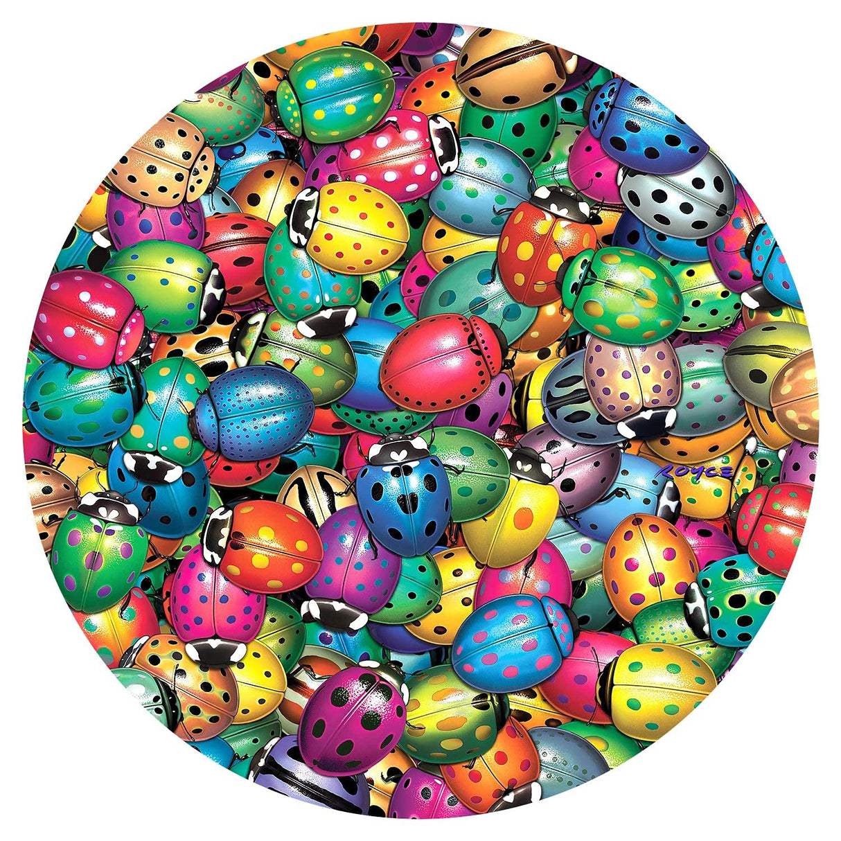 SUNSOUT INC - Beetles Round Mania - 500 pc Jigsaw Puzzle by Artist: Royce B. Mcclure - Finished Size 19.5" - MPN# 31066 SunsOut