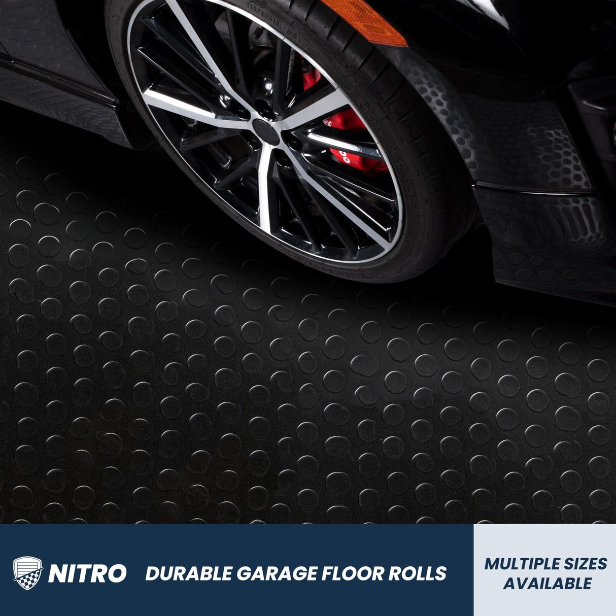 Flooring Inc's 1.6mm Nitro Garage Floor Mat, Truck & Car Garage Mat, Flexible Vinyl Garage Flooring for Stronger & Safer Garage, Workshop or Trailer, Coin Pattern, 7.5' x 17', Midnight Black IncStores