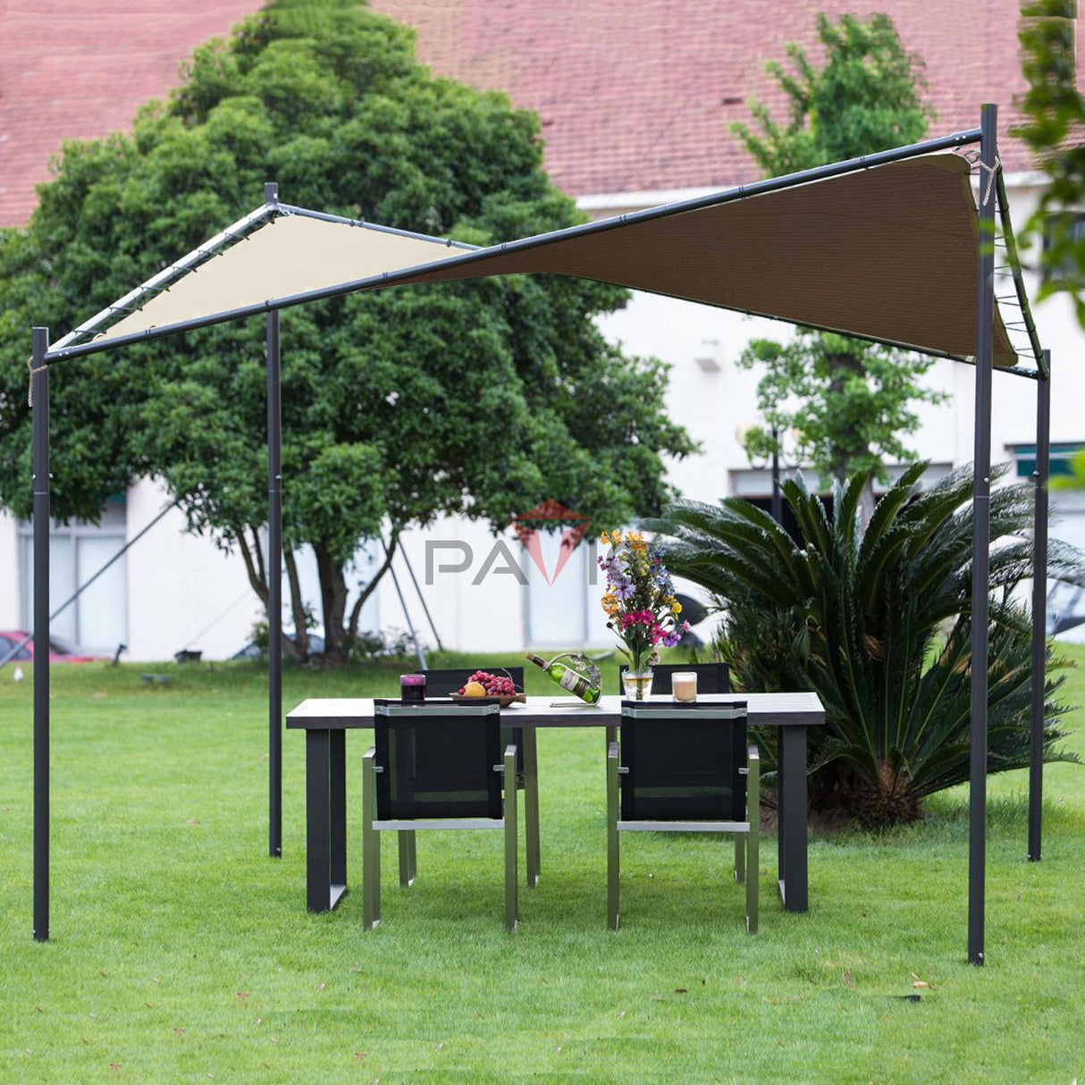 Patio Paradise 9' x 18' Straight Edge Sun Shade Sail, Brown Rectangle Outdoor Shade Cloth Pergola Cover UV Block Fabric - Custom 3 Year Warrenty Patio
