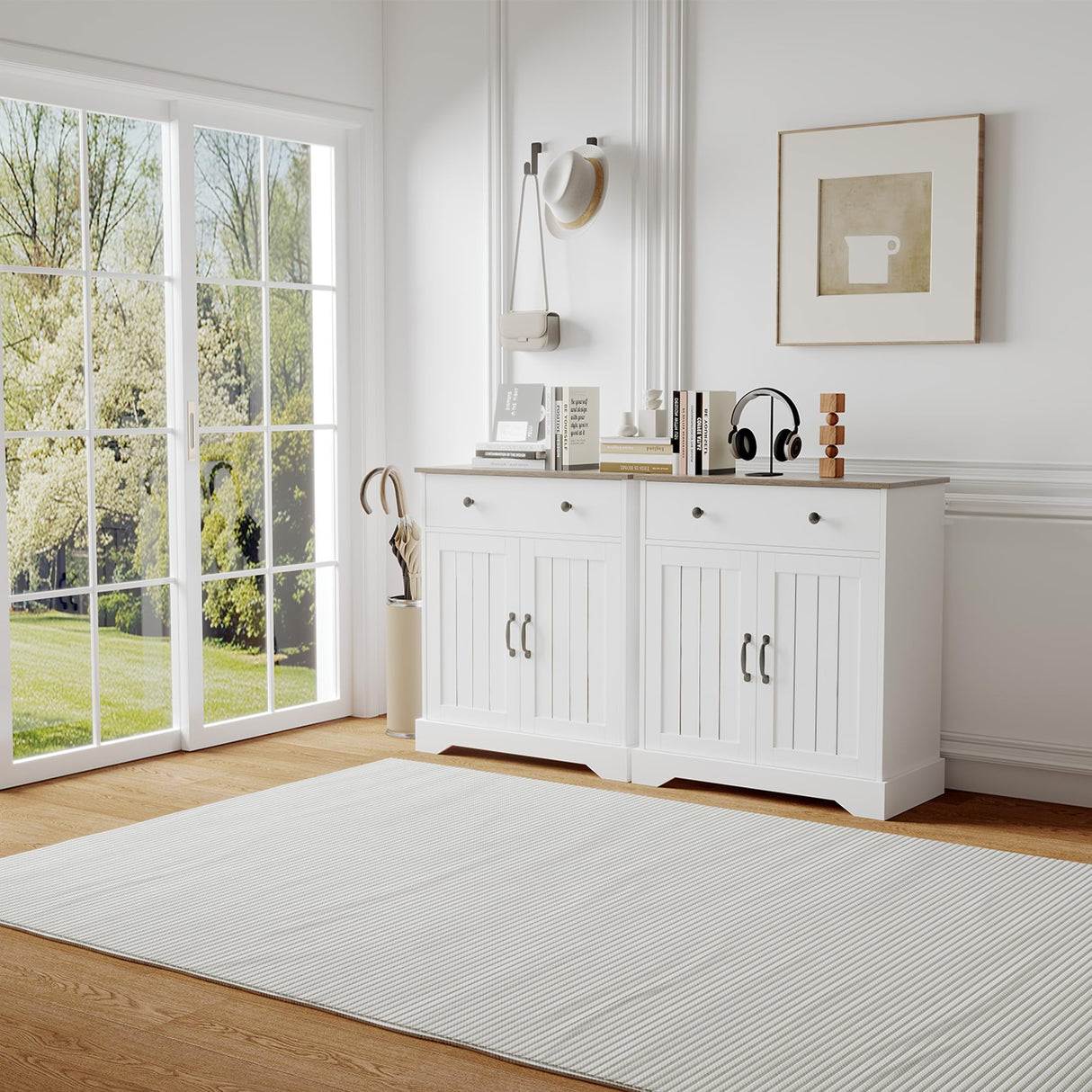 GarveeHome 29.5" Sideboard Buffet Cabinet with Storage, Wooden Kitchen Storage Cabinet with Adjustable Shelf, Modern Coffee Bar Buffet Table for Living Room Entryway Dining Room GarveeHome