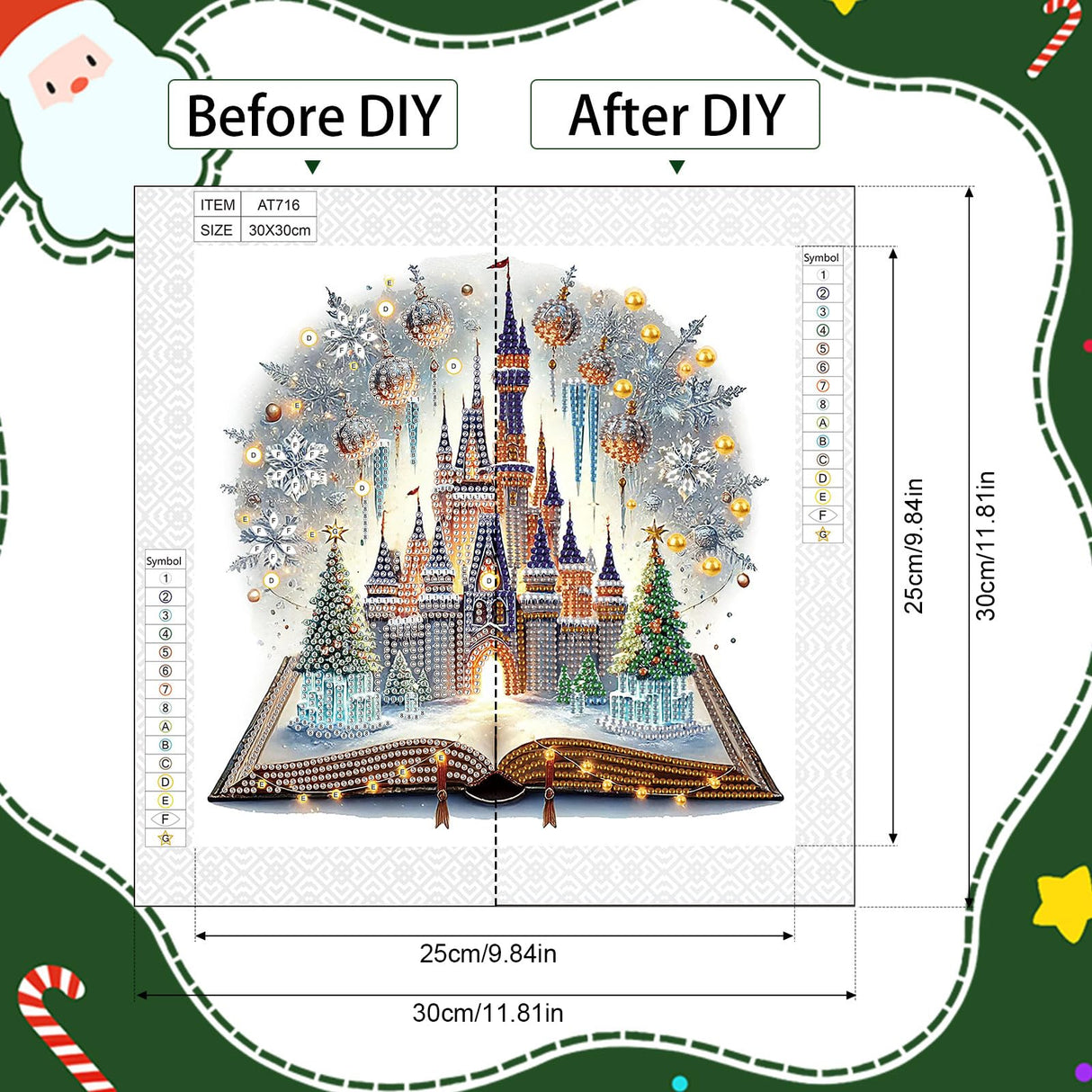 AiYuanzsh 5D Special Shape Diamond Art Kits for Beginners, Crystal Rhinestones Diamond Painting, Christmas Fantasy Castle DIY Diamond Art for Adults, Home Wall Decoration Gift, 11.8×11.8 Inch AiYuanzsh