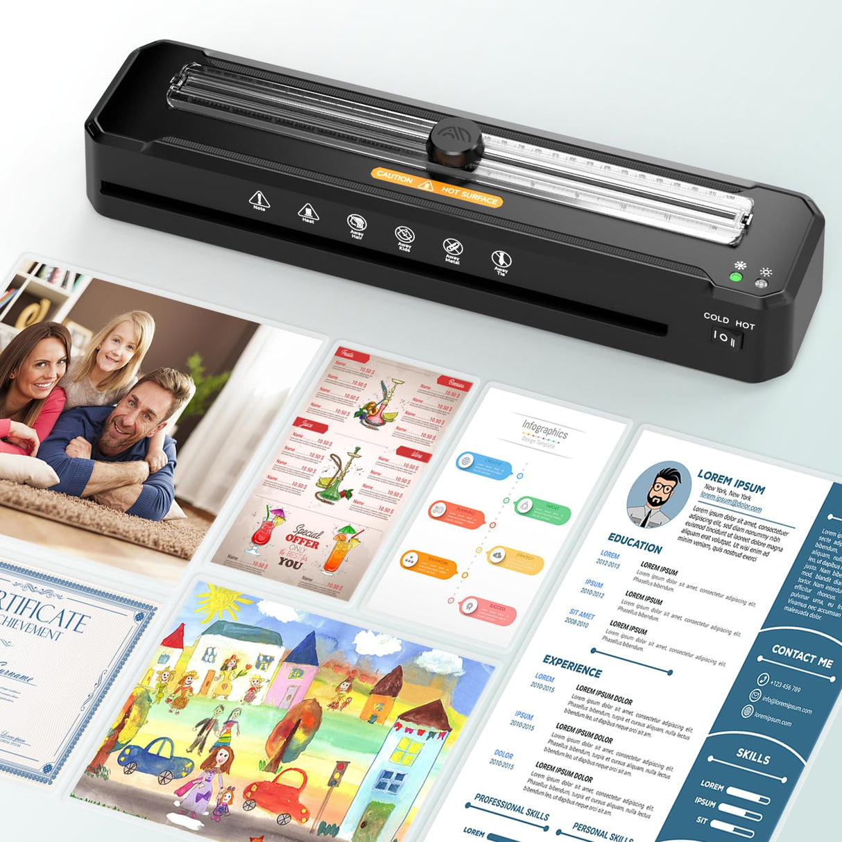 Assark Laminator Machine A3 with 50 Laminating Sheets, Laminator Thermal and Cold with Paper Trimmer Corner Rounder, High-Speed Jam-Free, Low-Noise 13-Inch Laminating Machine Assark