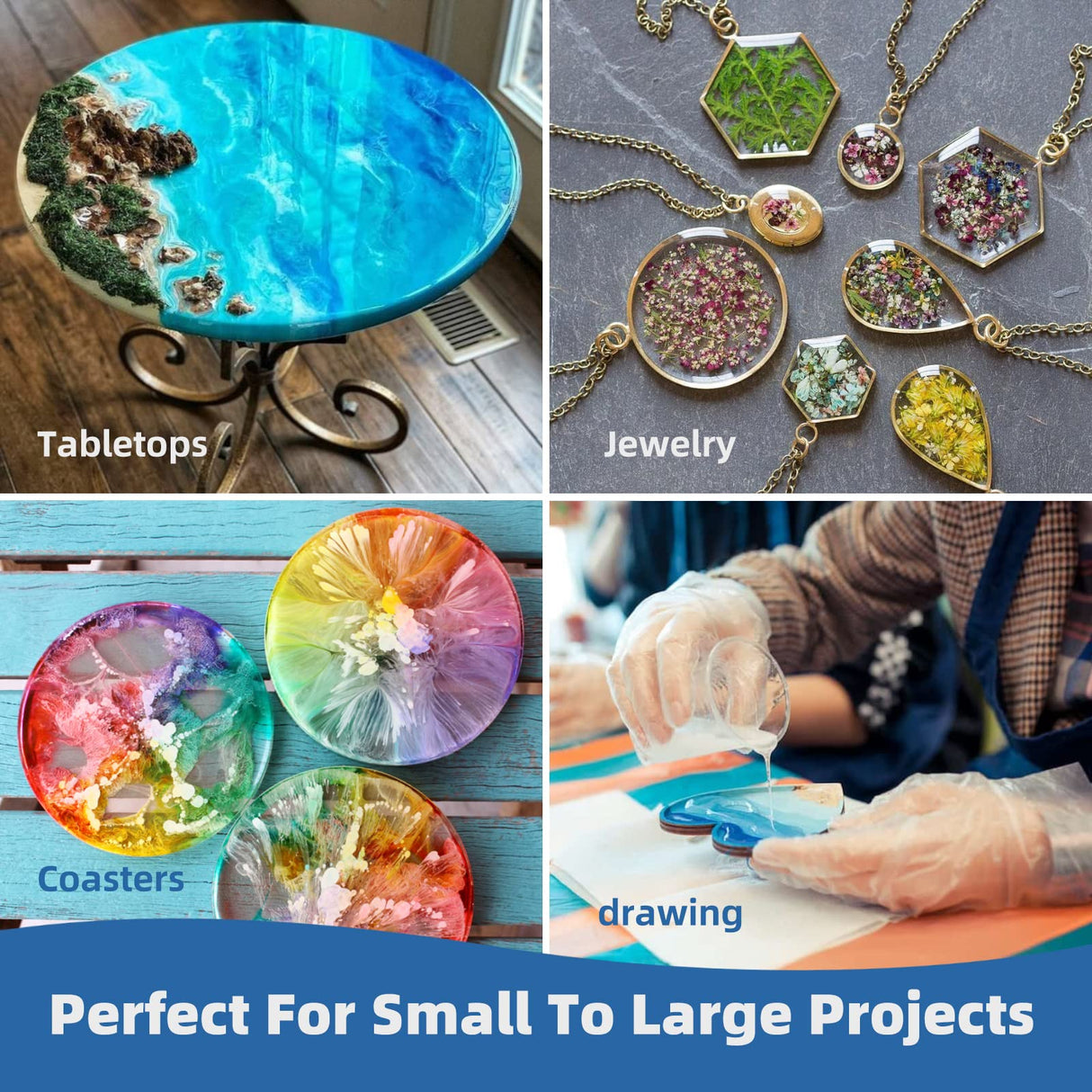 68oz Crystal Clear Resin Kit,No Bubble & Not Yellowing Epoxy Resin for Coating, Casting, Table Top,DIY, Bar Top, River Tables, Resin Art, Wood with High Gloss Finish TAKIMO