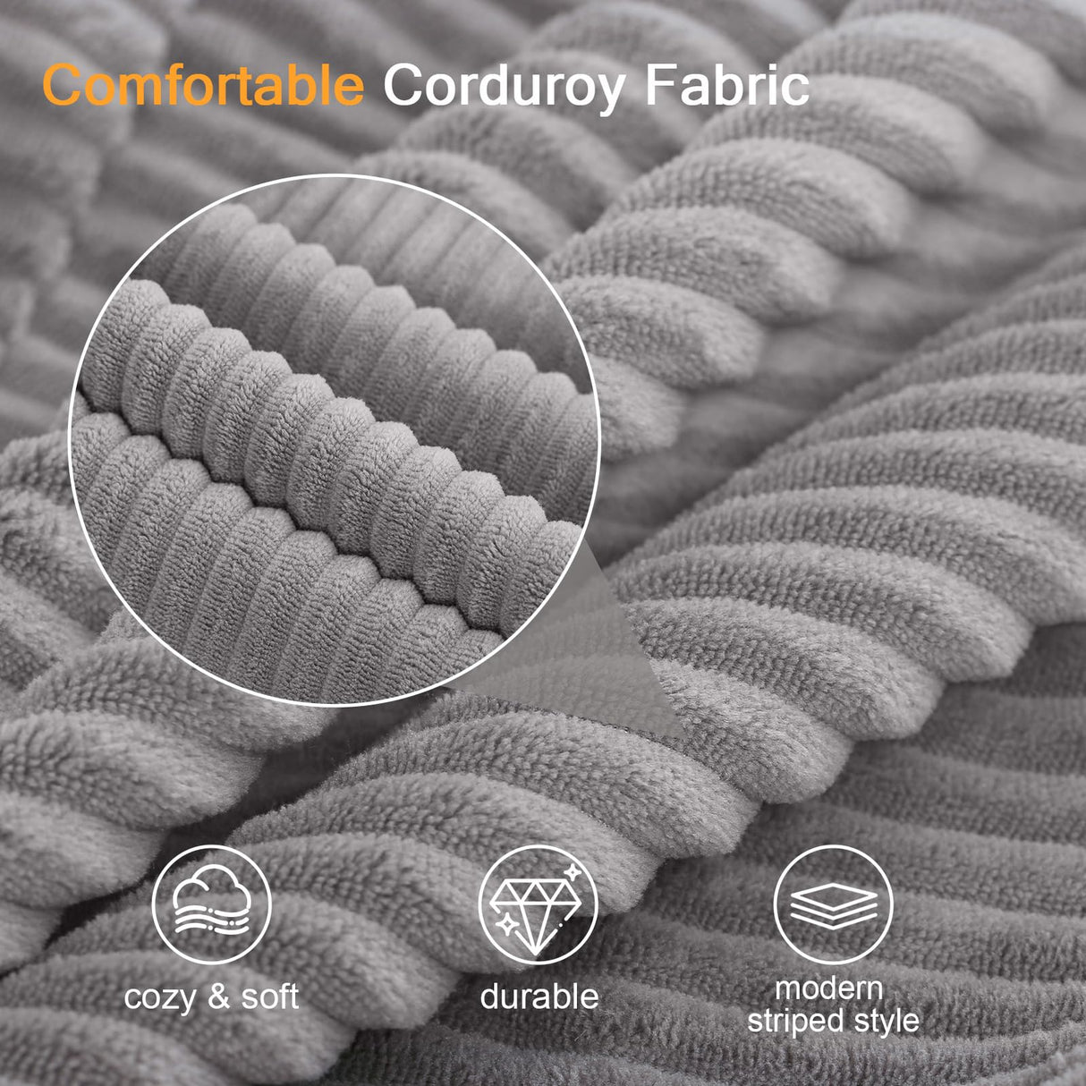 MeMoreCool Convertible Sofa Bed, Pull Out Loveseat Sleeper Sofa, Small Boneless Cloud Couch Bed for Adults, Fold Out Foam Love Seat Grey, Corduroy Folding Floor Couch for Bedroom MeMoreCool