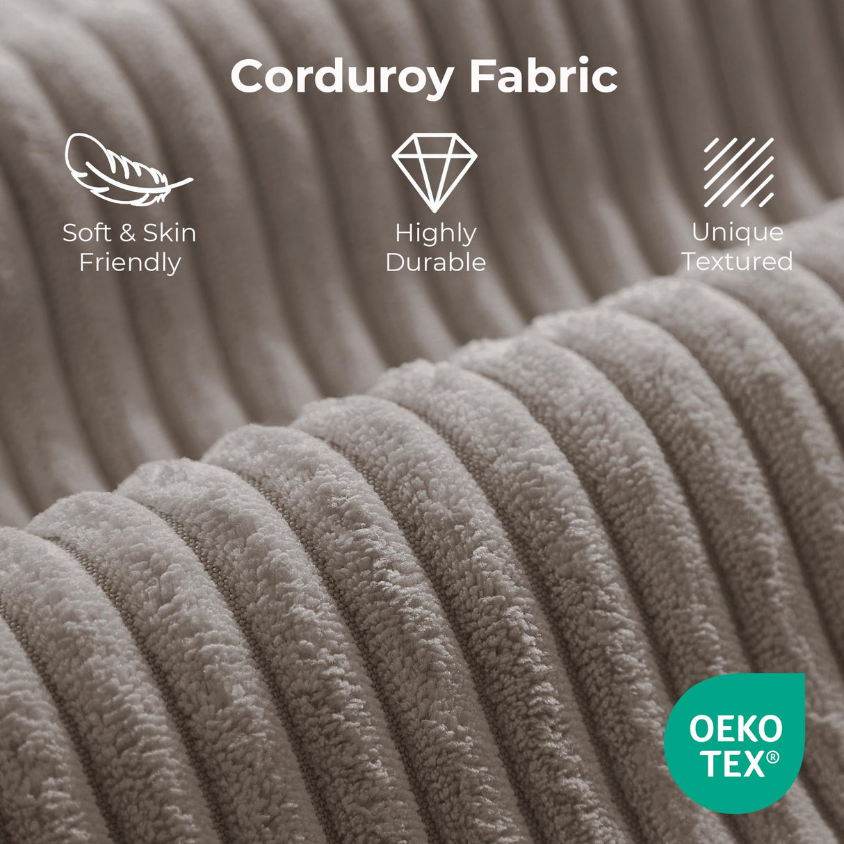 LIKIMIO Convertible Sleeper Sofa Bed Floor Sofa 3-in-1 No Assembly, Foldable Mattress with Corduroy Upholstery Light Brown, Lounge Loveseat Couch for Living Room Studio Guest Room LIKIMIO