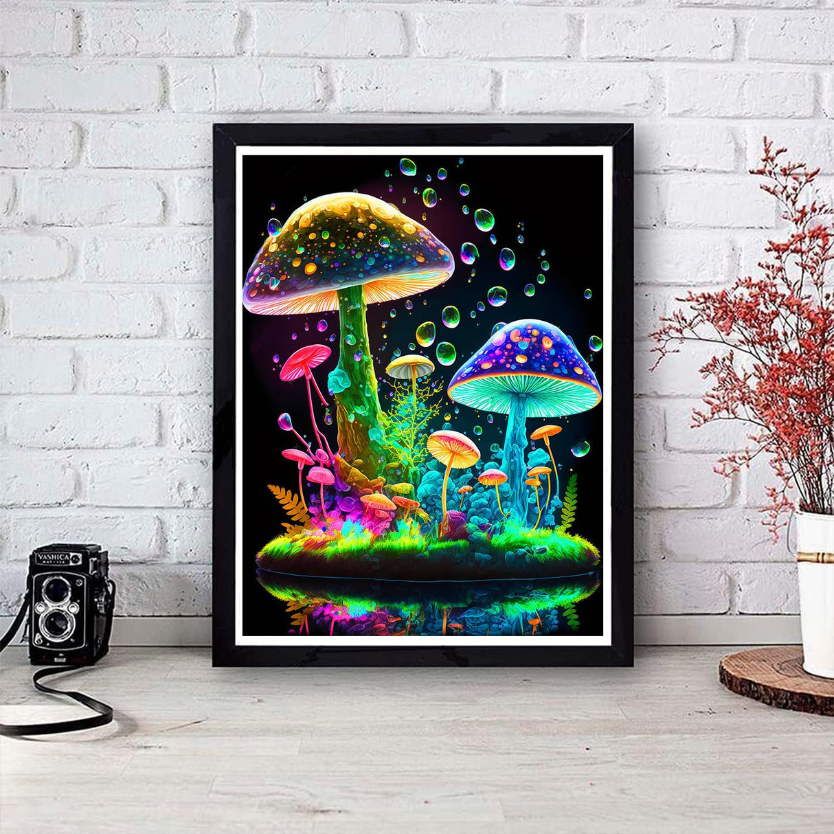 Mushroom Diamond Art Painting Kits for Adults - 5D Round Full Drill Diamond Paintings for Beginners, DIY Gem Art Crafts Perfect for Home Wall Decor Relaxation Gifts 11.8x15.7inch Generic