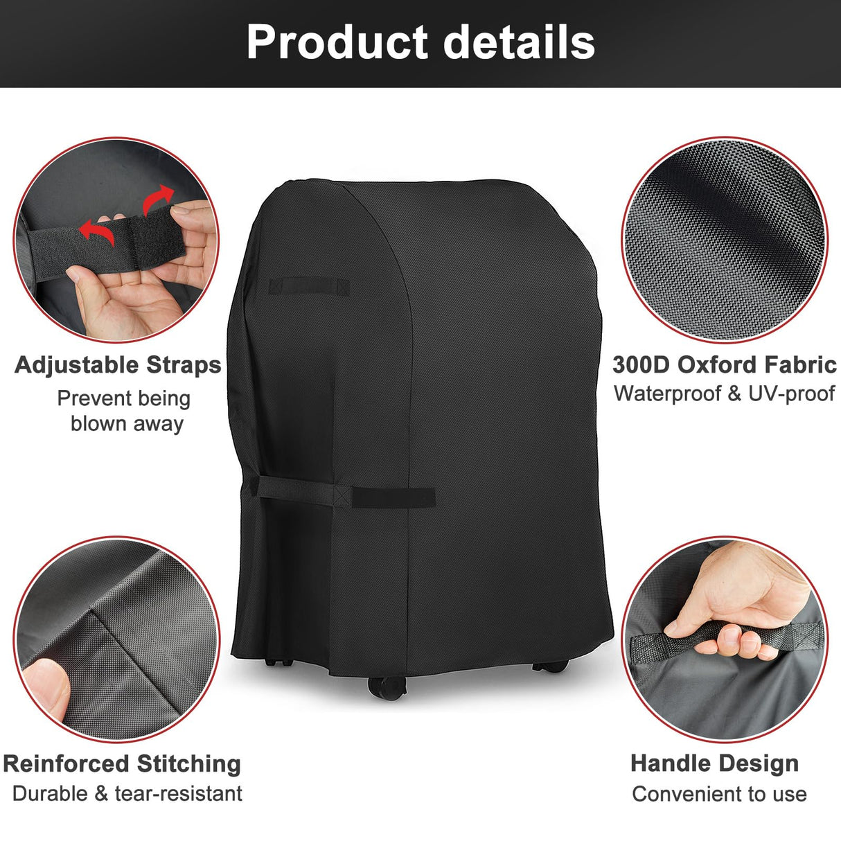LBTING Grill Cover, 40-inch Heavy Duty 300D Oxford Waterproof Windproof UV Resistant BBQ Gas Grill Cover for Outdoor Barbecue Fit Most Brands Weber, Brinkmann, Char Broil, Holland LBTING