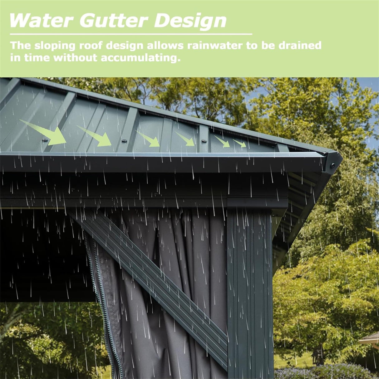 12' X 18' Hardtop Gazebo, Aluminum Metal Gazebo with Galvanized Steel Double Roof Canopy, Curtain and Netting, Permanent Gazebo Pavilion for Patio, Backyard, Deck, Lawn GOWE