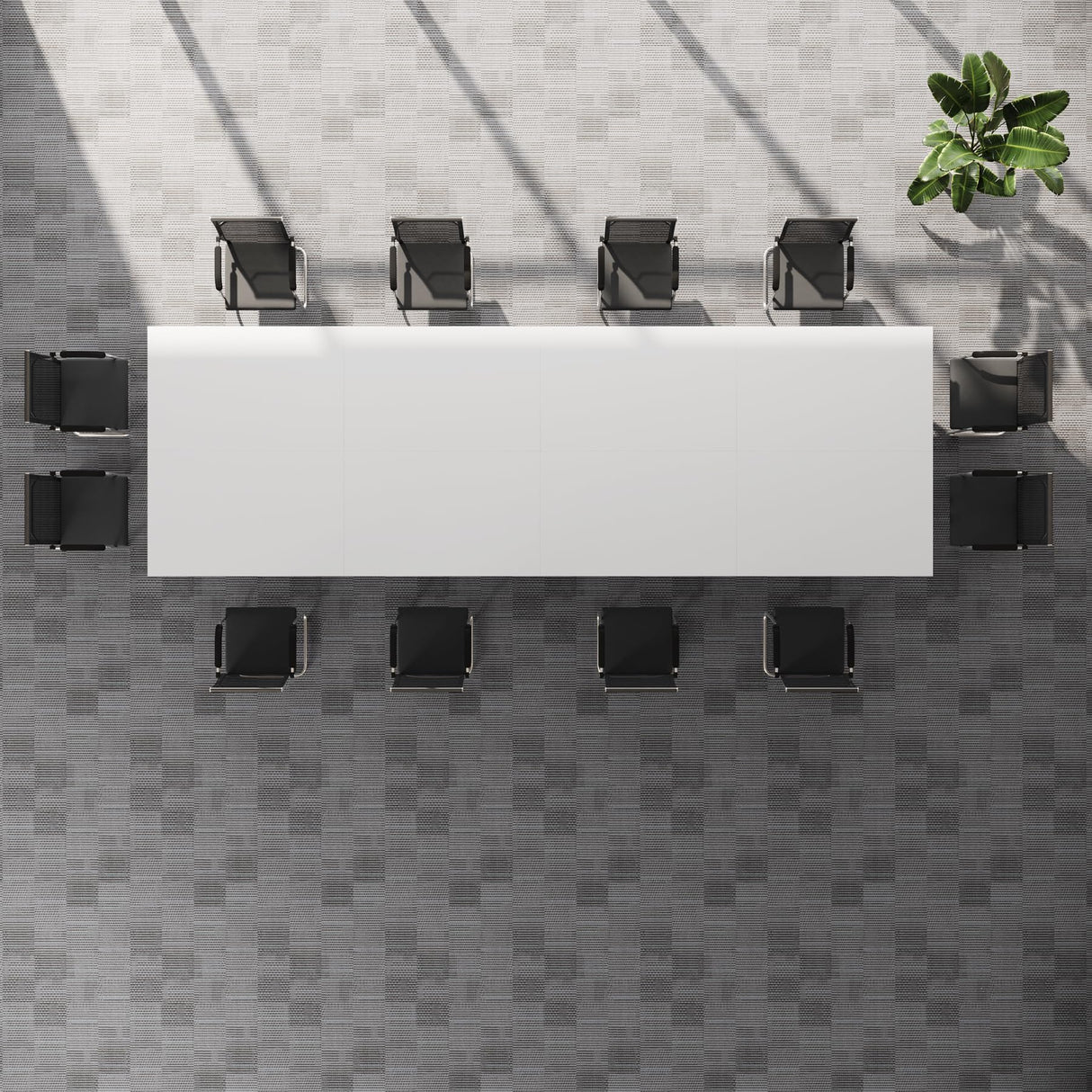 Tribesigns 13FT Conference Table for 12-16 People, 157 inch Long Rectangular Seminar Table with Strong Metal Frame, Business Furniture Boardroom Desk for Office Meeting Conference Room (4PCS, White) Tribesigns