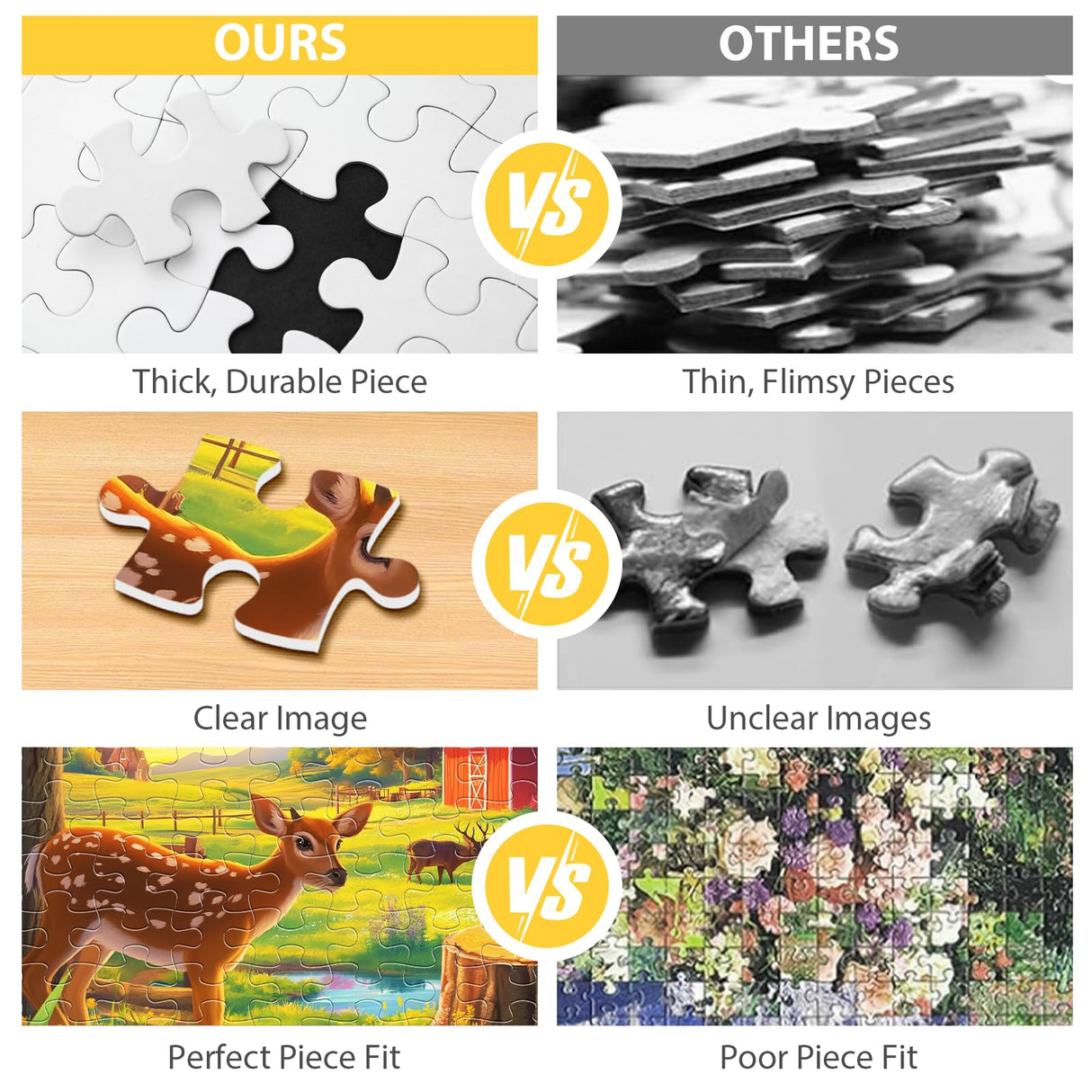 100 Pieces Jigsaw Puzzles for Kids - Deer Cat Farm Puzzles for Kids Ages 4-6 6-8 8-10 10-12 Kids Learning Educational Puzzle Toys for Boys and Girls - Farm Kitten and Cow Biarek