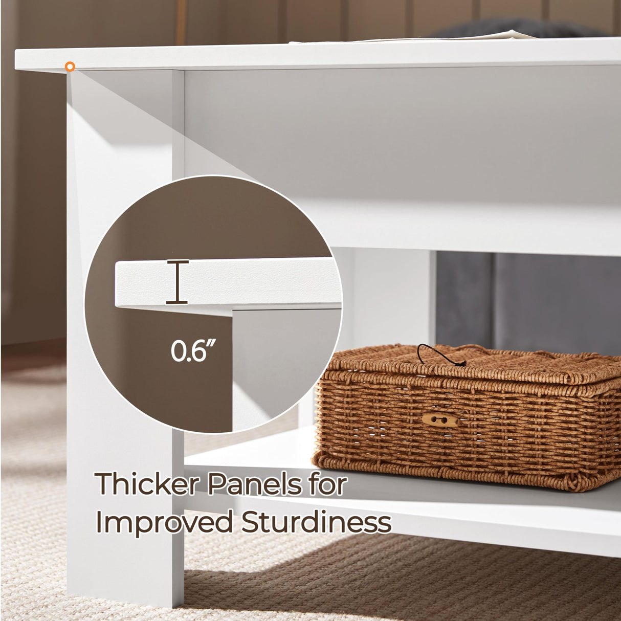Yaheetech Lift Top Coffee Table w/Hidden Storage Compartment and Storage Shelf - Lift Tabletop for Living Room Reception Room, White Yaheetech