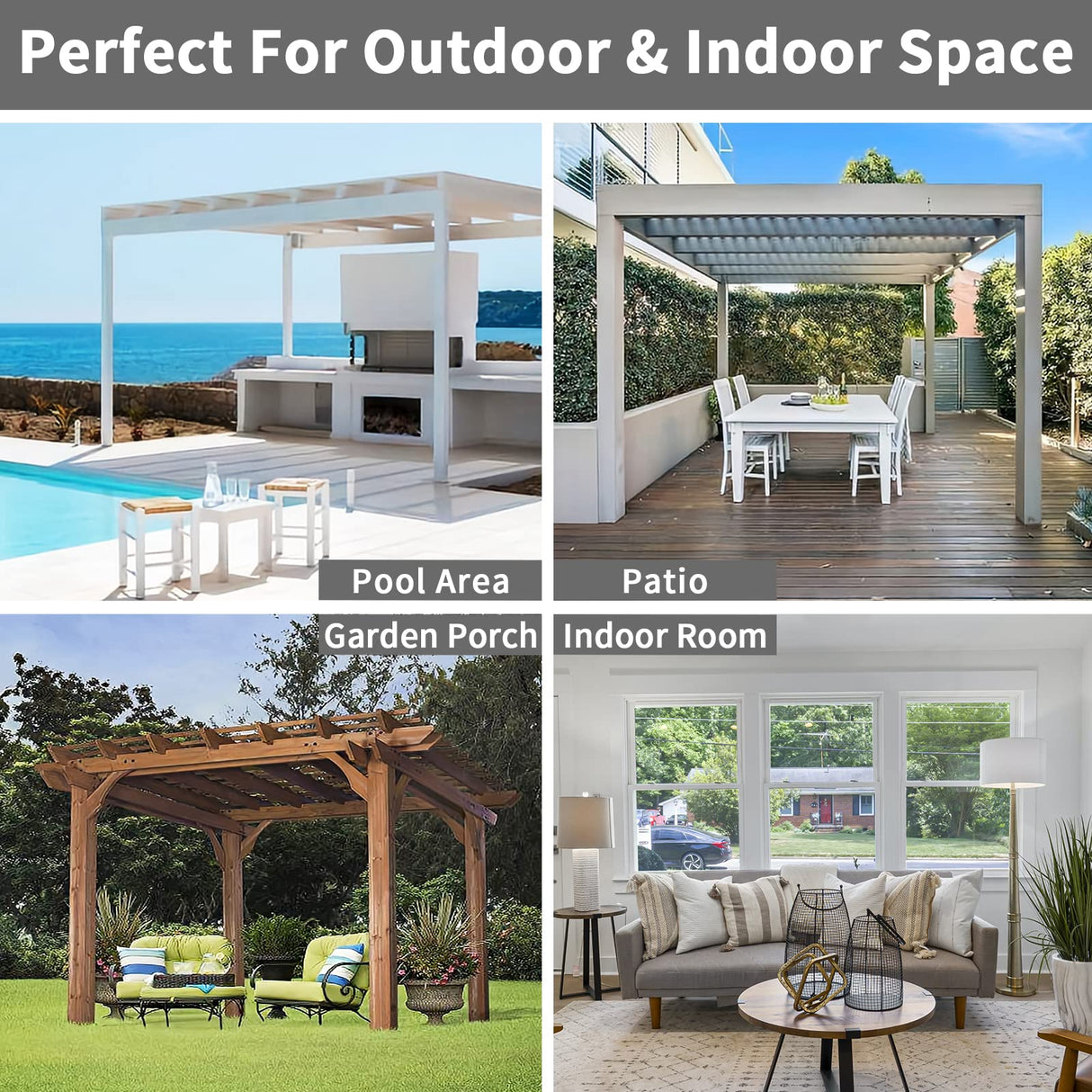 Easy-Going 100% Waterproof Outdoor Curtains Windproof Weatherproof Porch Curtains, Premium Thick Outdoor Privacy Grommet Top Panels for Patio, Gazebo and Pergola, 2 Panels, 54x84 inch, Dark Grey Easy-Going