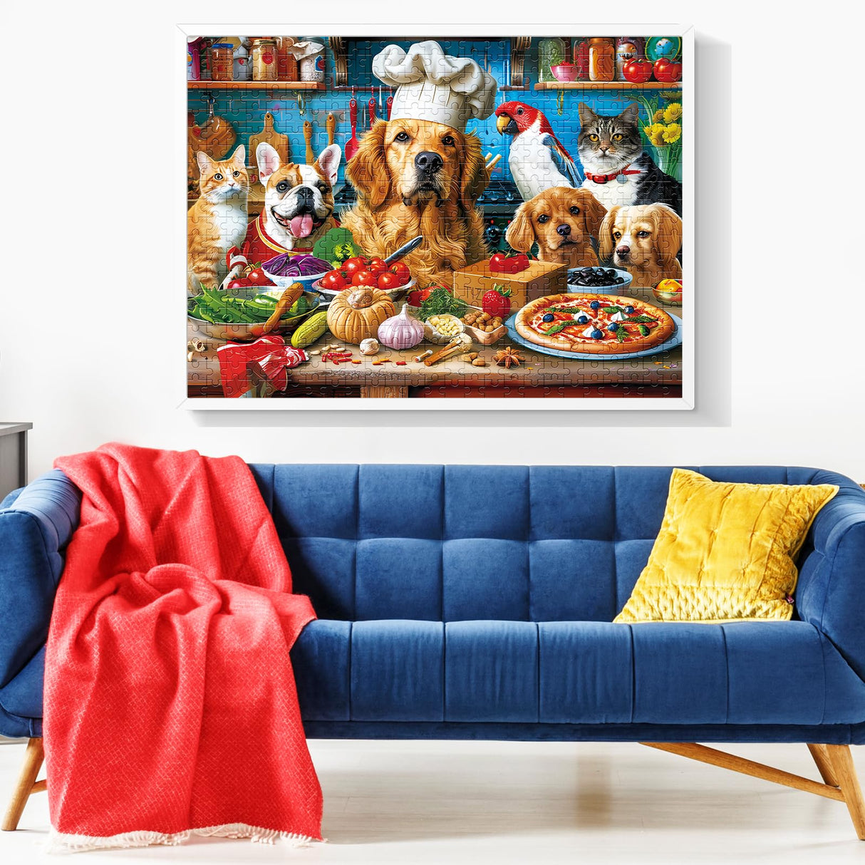 500 Piece Puzzles for Adults, Funny Puppy Animal Jigsaw Puzzles, Food Kitchen Jigsaw Puzzle, Animal Pet Lover Challenging Puzzles for Friends Family Activity Game Nights Gifts, 20.5×15 in VOLUVOLU