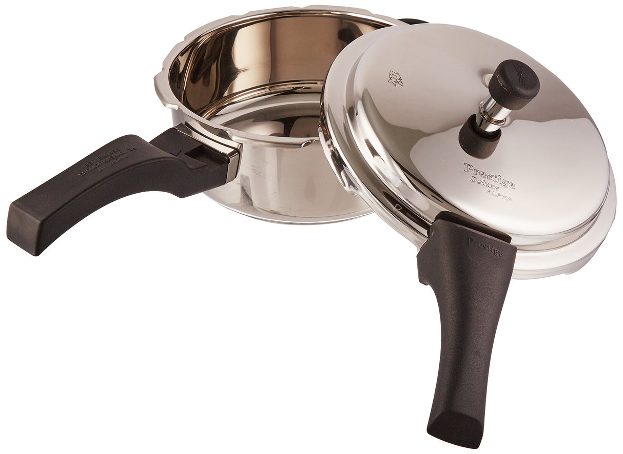 PRESTIGE PRDA3 Prestige 3L Alpha Deluxe Induction Base Stainless Steel Pressure Cooker, 3.0-Liter Prestige