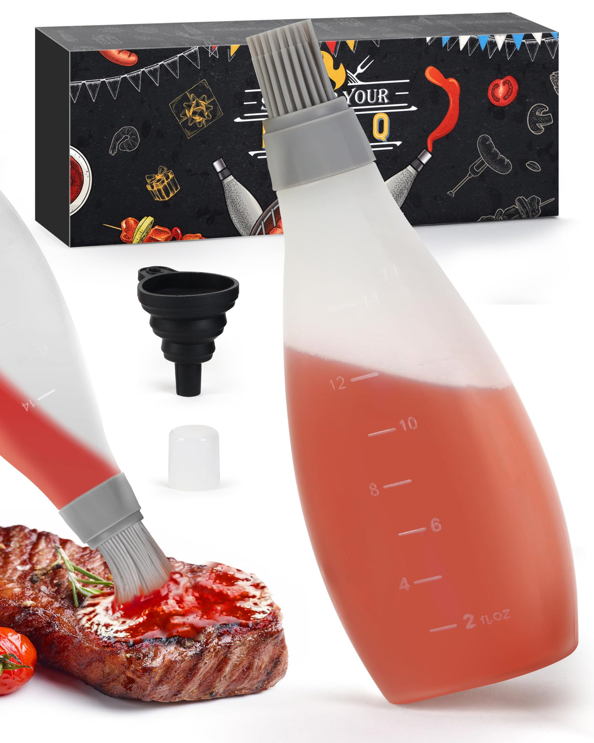 Grilling Gifts for Men Smoker Accessories - Silicone Basting Brush for Cooking All in One Oil Brush Cool Kitchen Gadgets Unique Gifts for Dad Son Grandfather Wife Fun Cooking Supplies SOOFUN