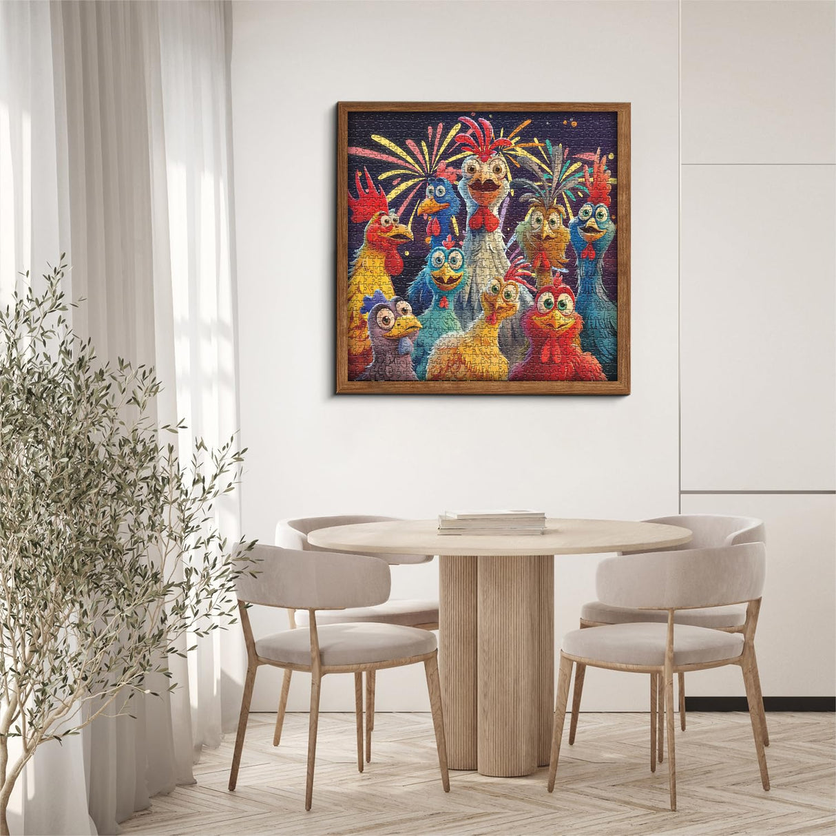 Chicken Puzzles for Adults 1000 Pieces, PICKFORU Happy Chicken Jigsaw Puzzle 1000 Pieces, Funny Rooster Hard Difficult Thanksgiving Puzzle as Wall Art PICKFORU