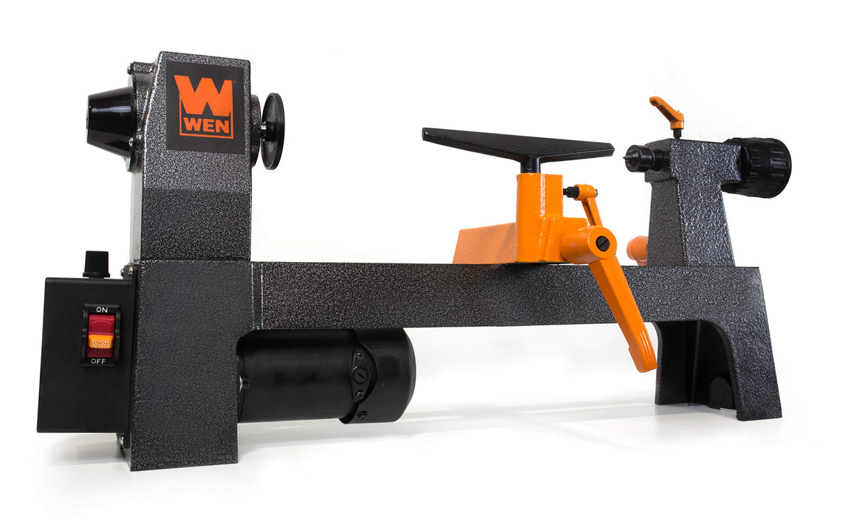 WEN LA3421 3.2-Amp 8-Inch by 13-Inch Variable Speed Mini Benchtop Wood Lathe, Black & WEN LA4444 4-Inch 4-Jaw Self-Centering Chuck Set with 1-Inch x 8TPI Thread WEN