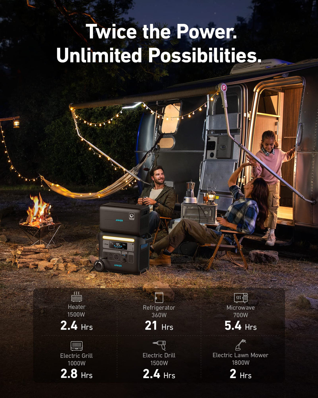 Anker Powerhouse 760 Portable Power Station Expansion Battery (2048Wh), 6× Longer Lifespan LiFePO4 Batteries, 2048Wh Extra Battery SOLIX F2000 Anker